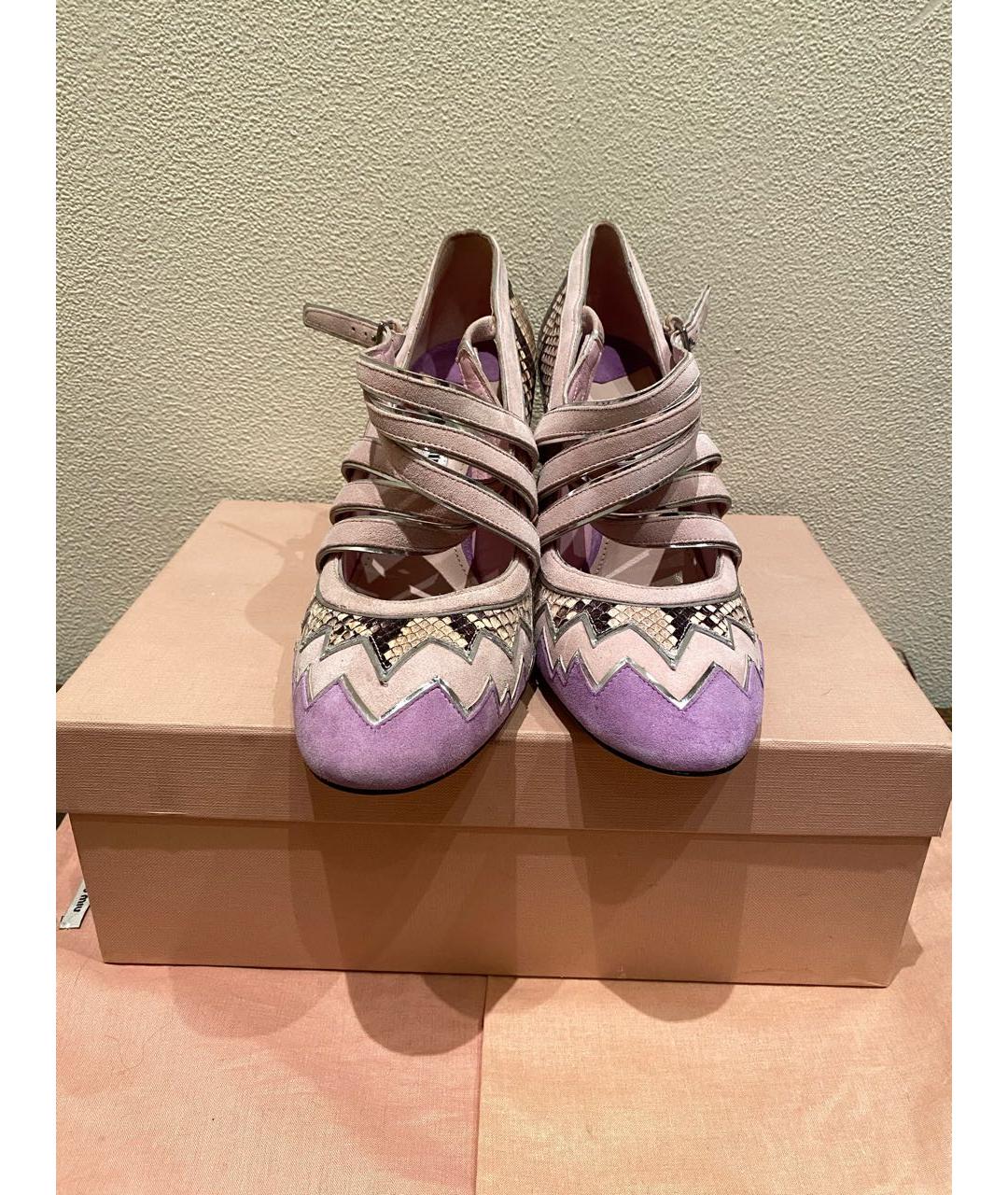 MIU MIU Розовые замшевые туфли, фото 2
