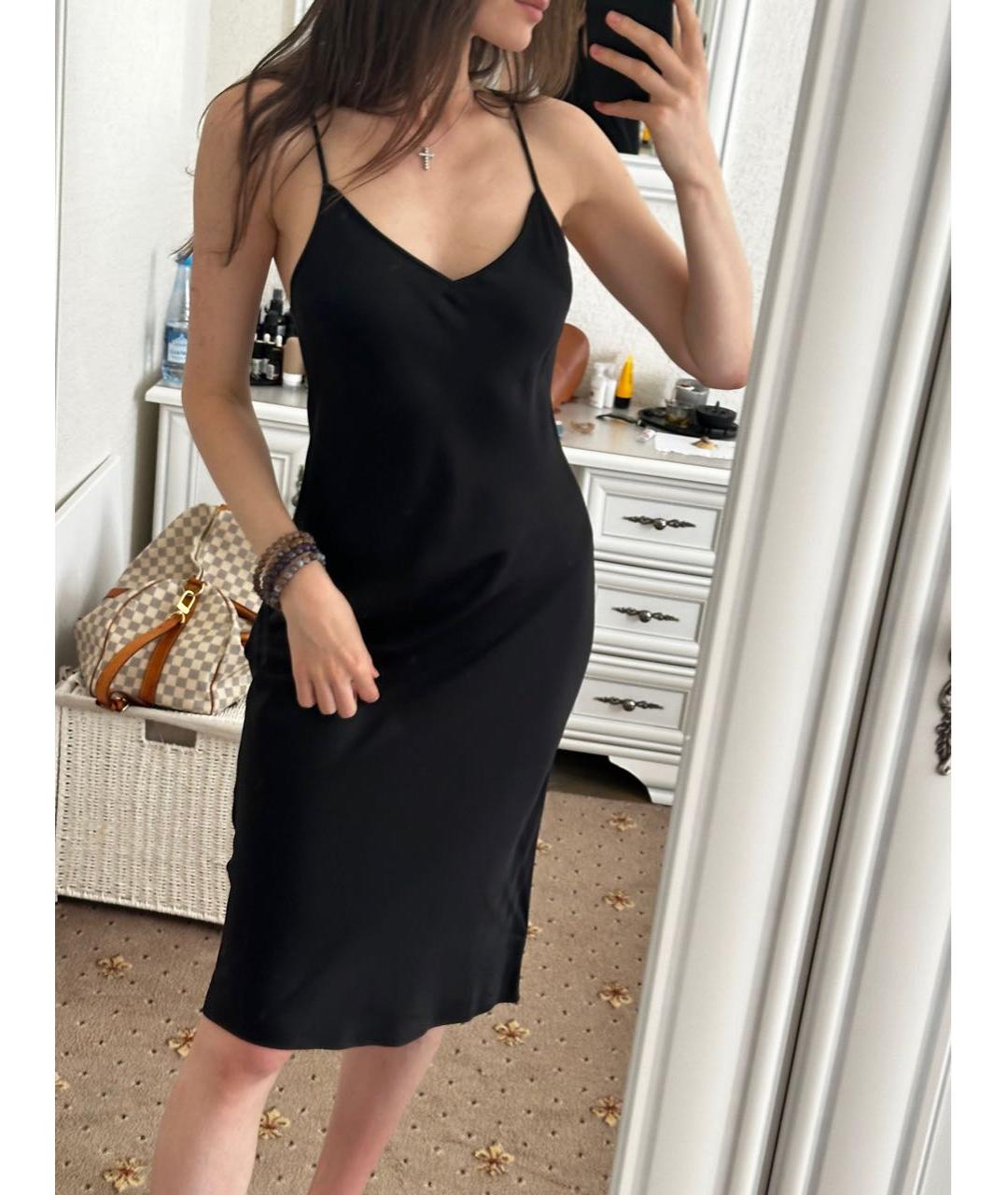 DKNY Черное вискозное повседневное платье, фото 8