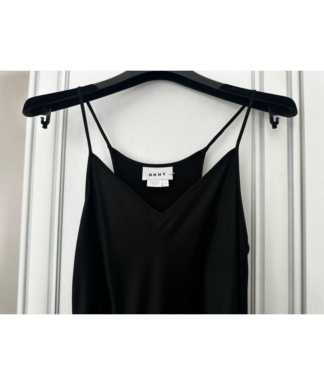 DKNY Черное вискозное повседневное платье, фото 3