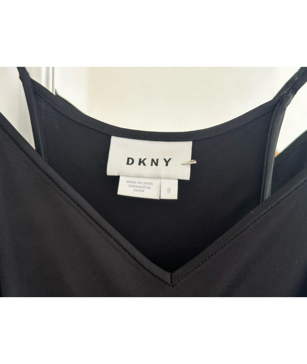 DKNY Черное вискозное повседневное платье, фото 6