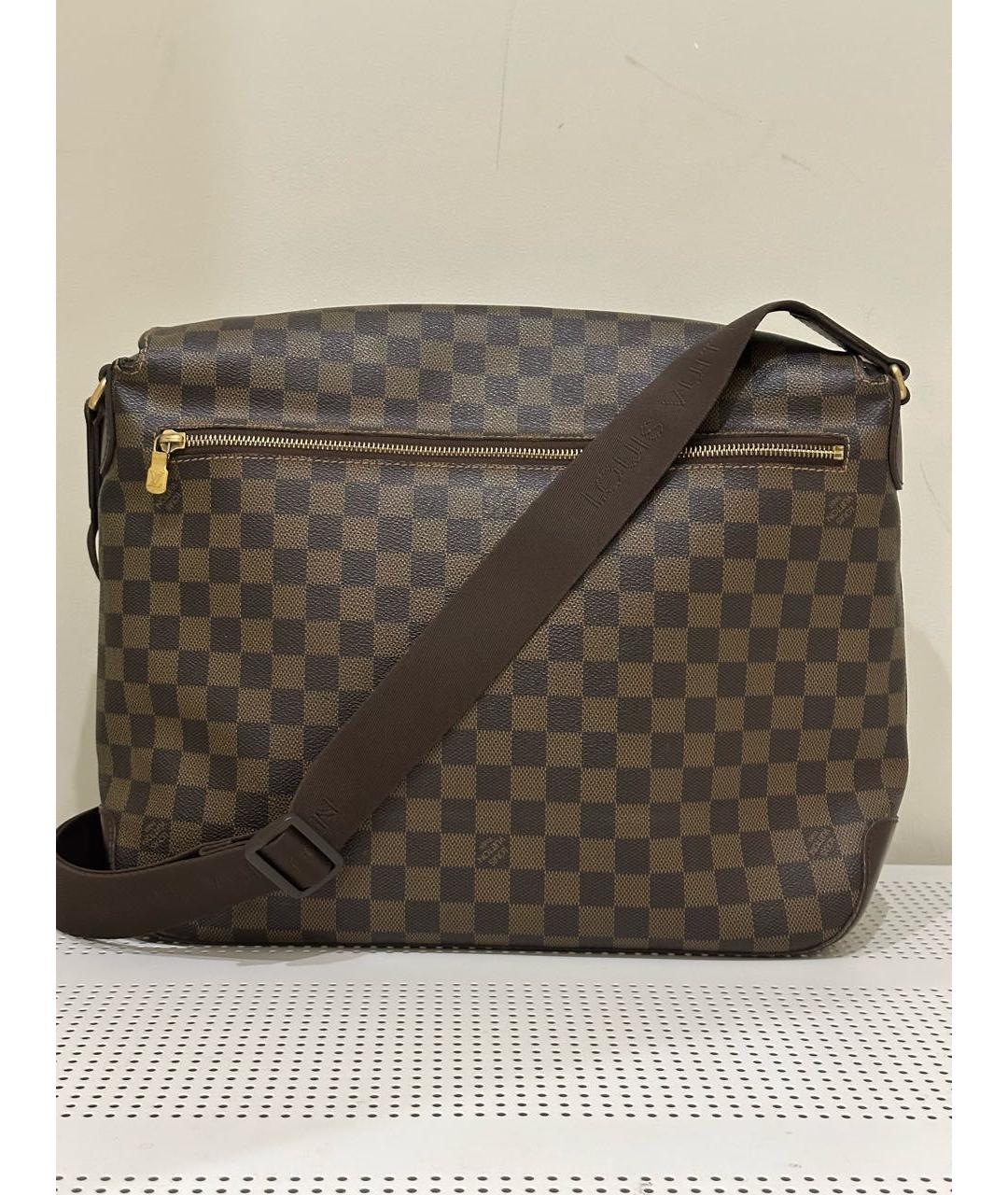 LOUIS VUITTON Коричневый кожаный портфель, фото 8