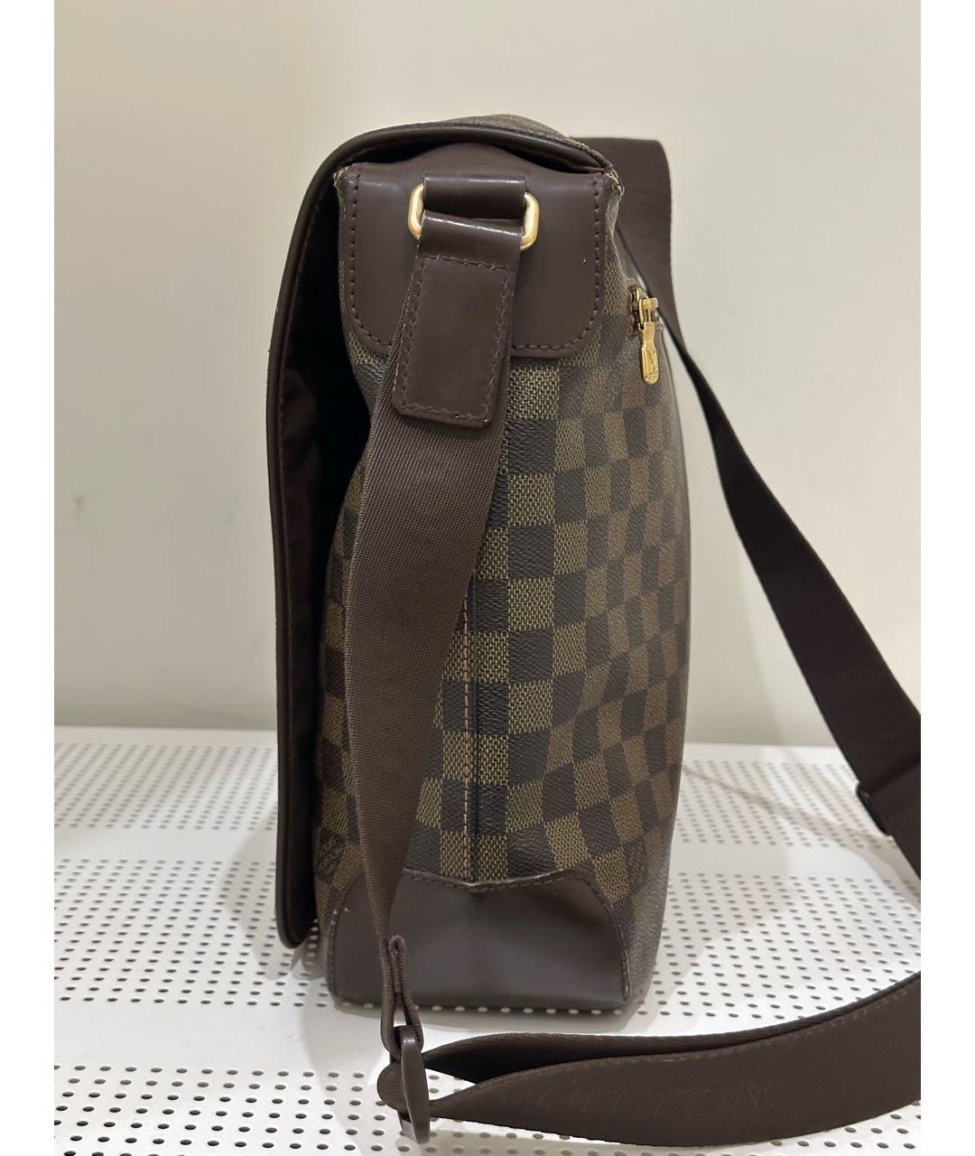 LOUIS VUITTON Коричневый кожаный портфель, фото 7