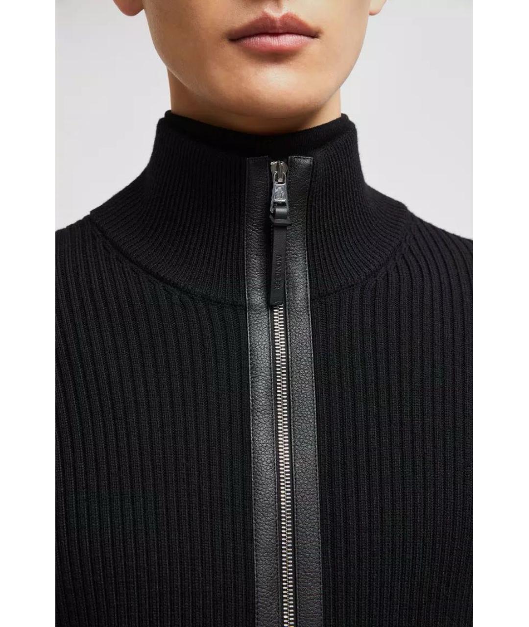 MONCLER Черный шерстяной кардиган, фото 5