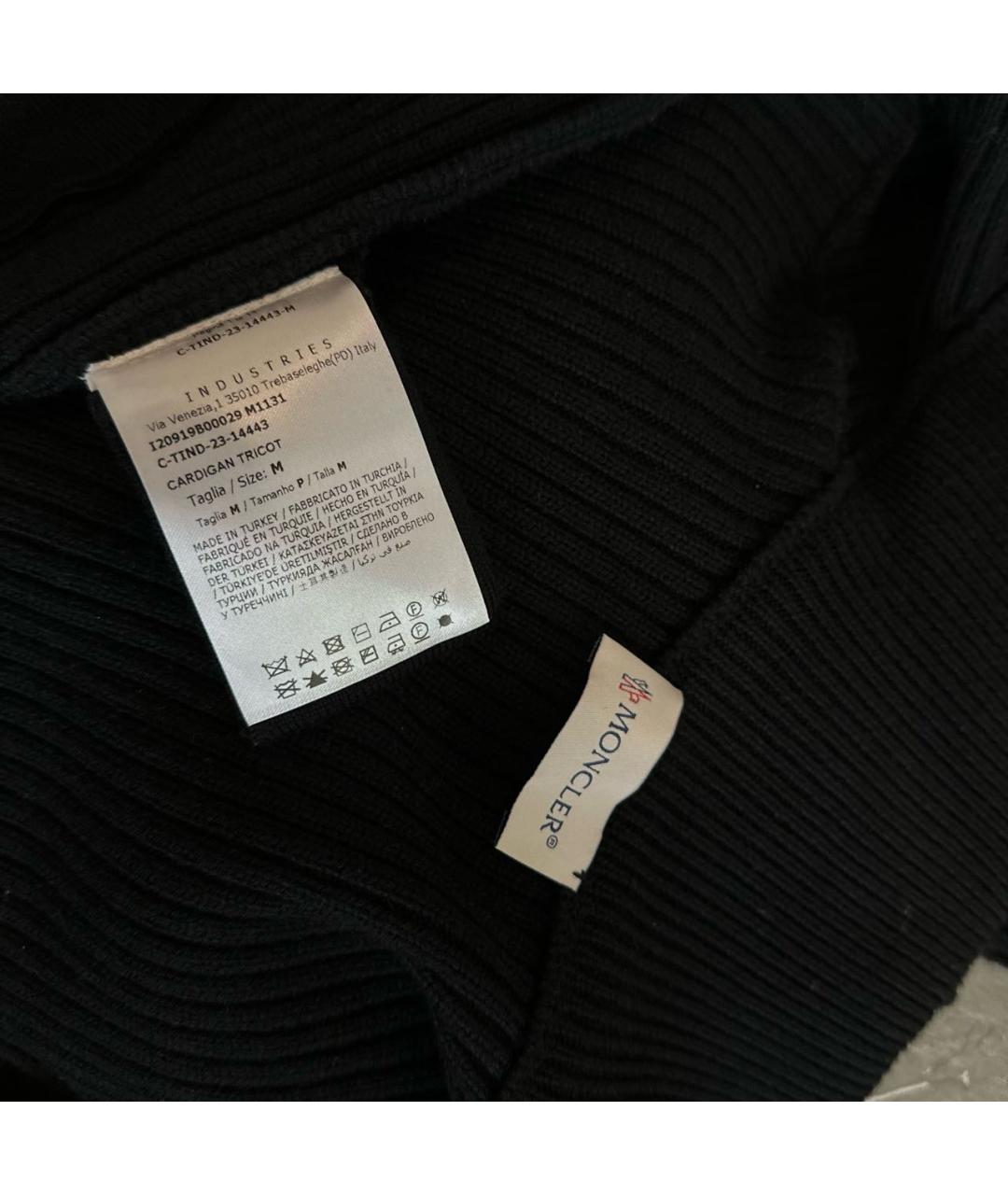 MONCLER Черный шерстяной кардиган, фото 4