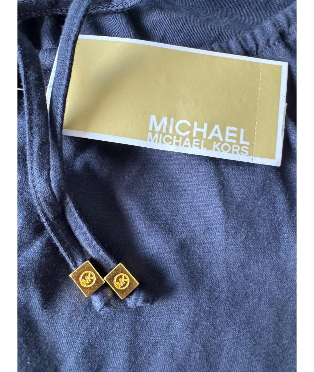 MICHAEL KORS Темно-синяя хлопковая блузы, фото 4