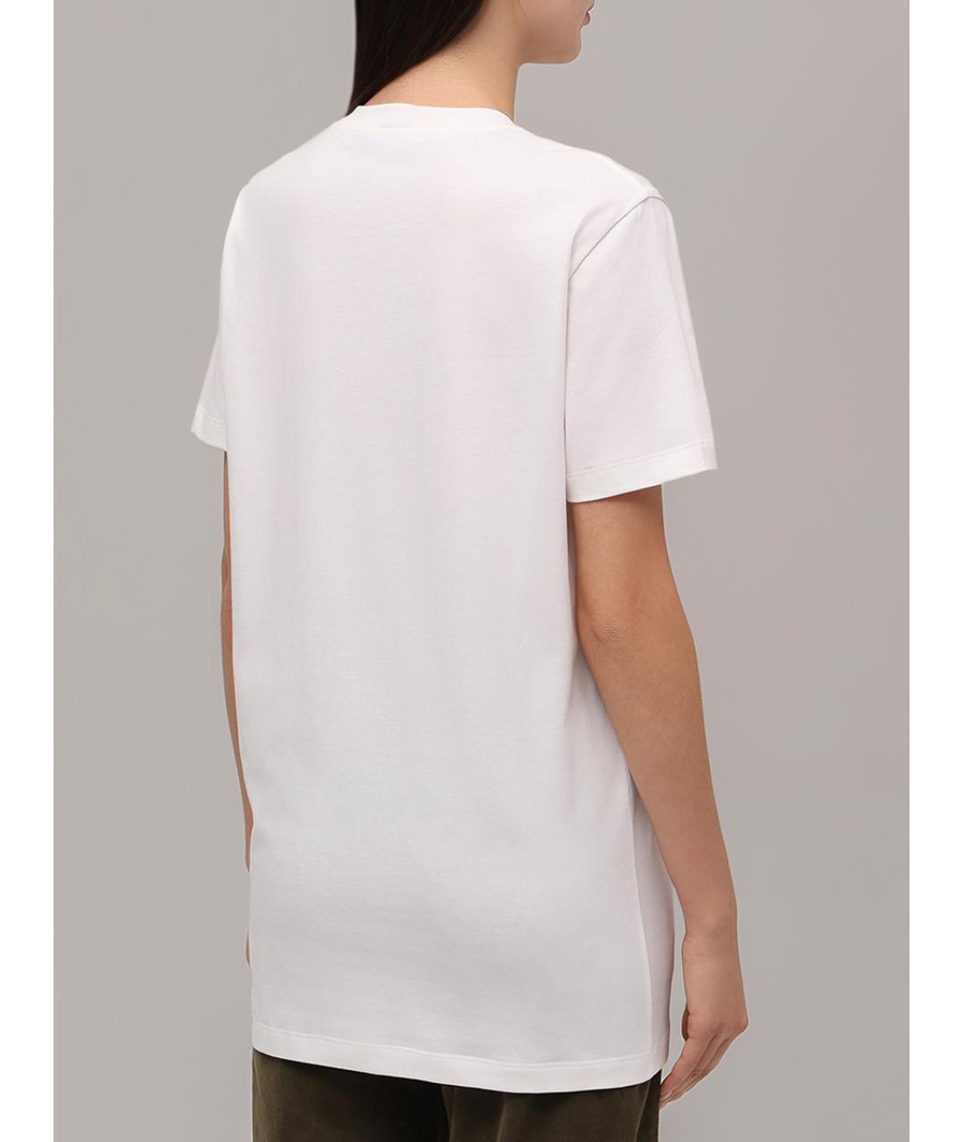 BLUMARINE Белая хлопковая футболка, фото 3