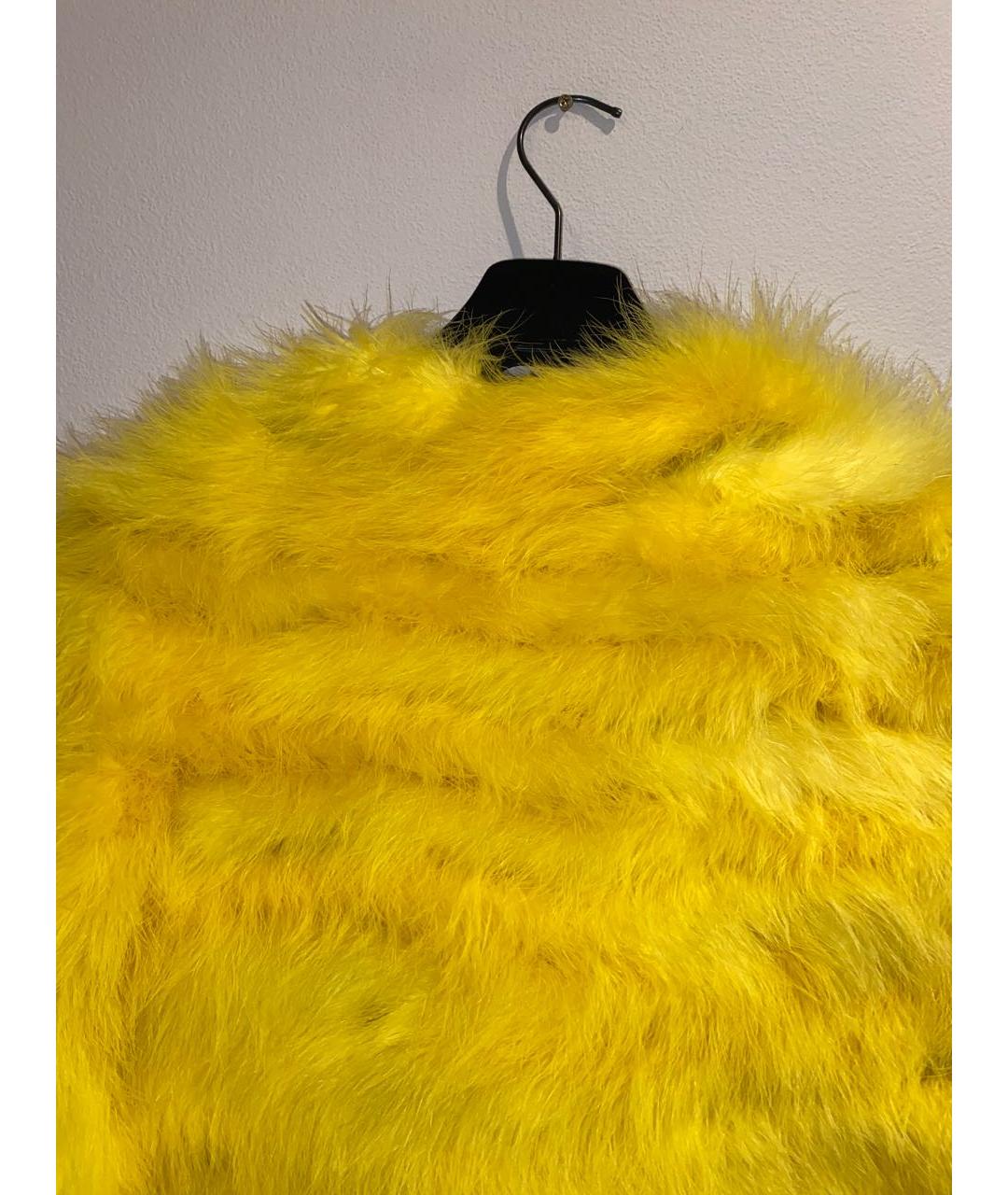 GUCCI Желтая меховая шуба, фото 3