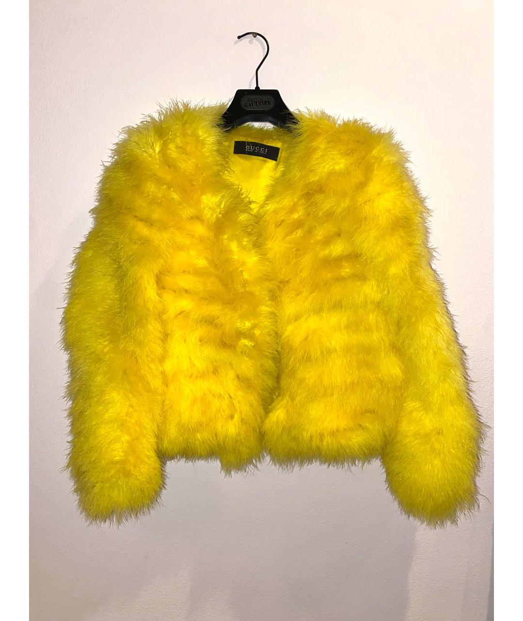 GUCCI Желтая меховая шуба, фото 8