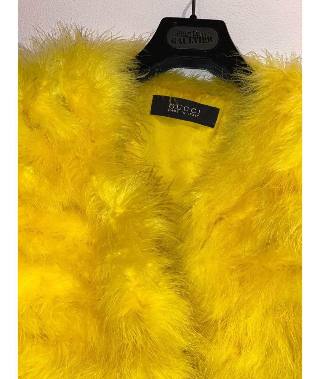 GUCCI Желтая меховая шуба, фото 4