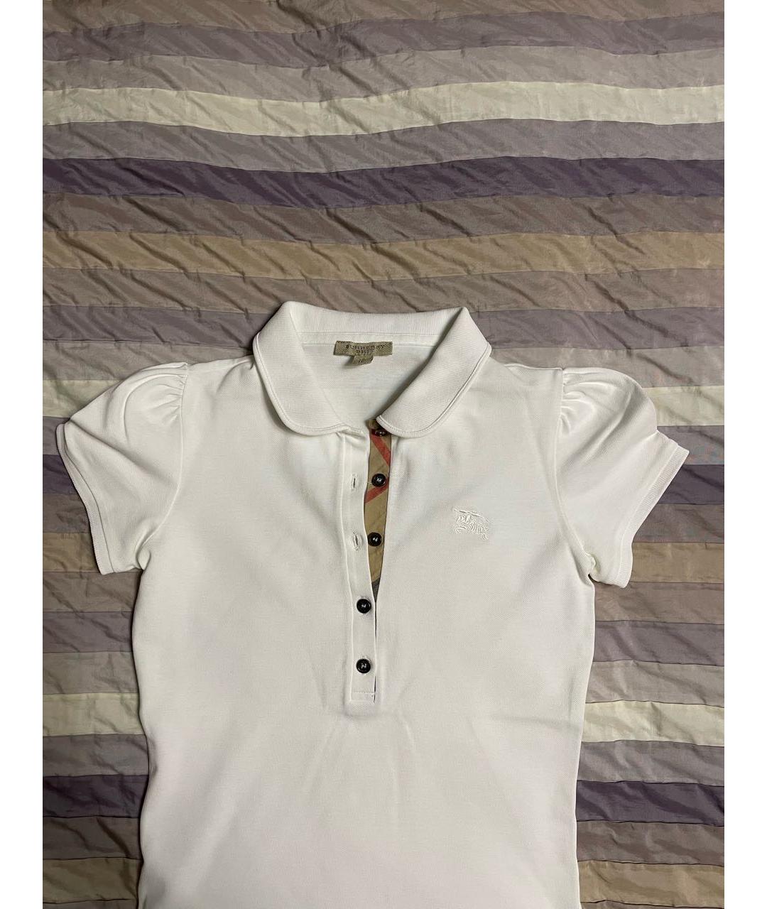 BURBERRY Белая хлопковая футболка, фото 3
