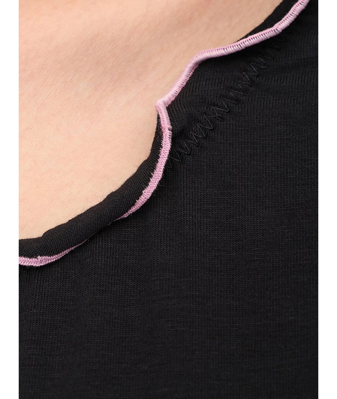 BLUMARINE Черная хлопковая футболка, фото 5