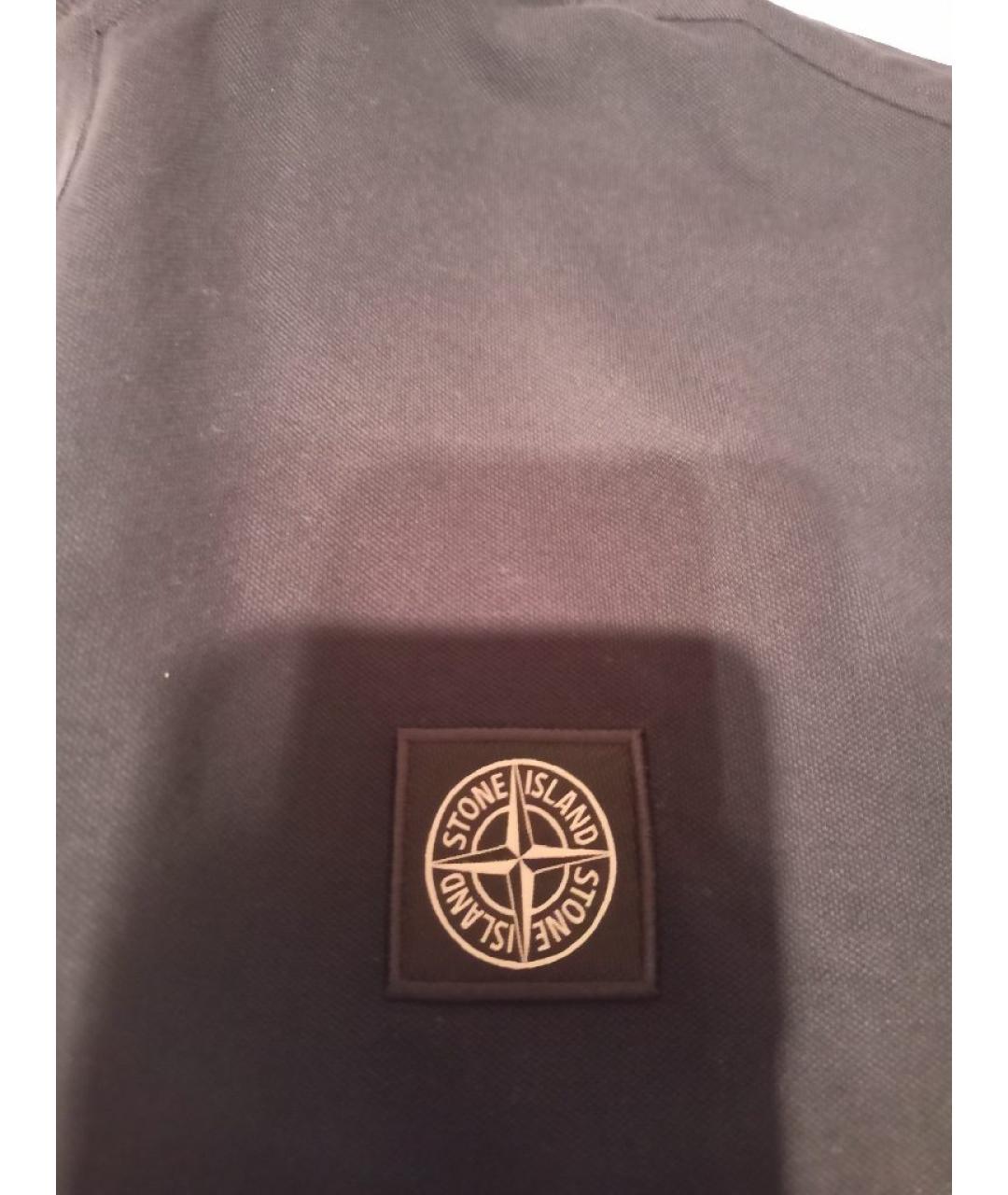 STONE ISLAND Синее хлопковое поло с коротким рукавом, фото 4