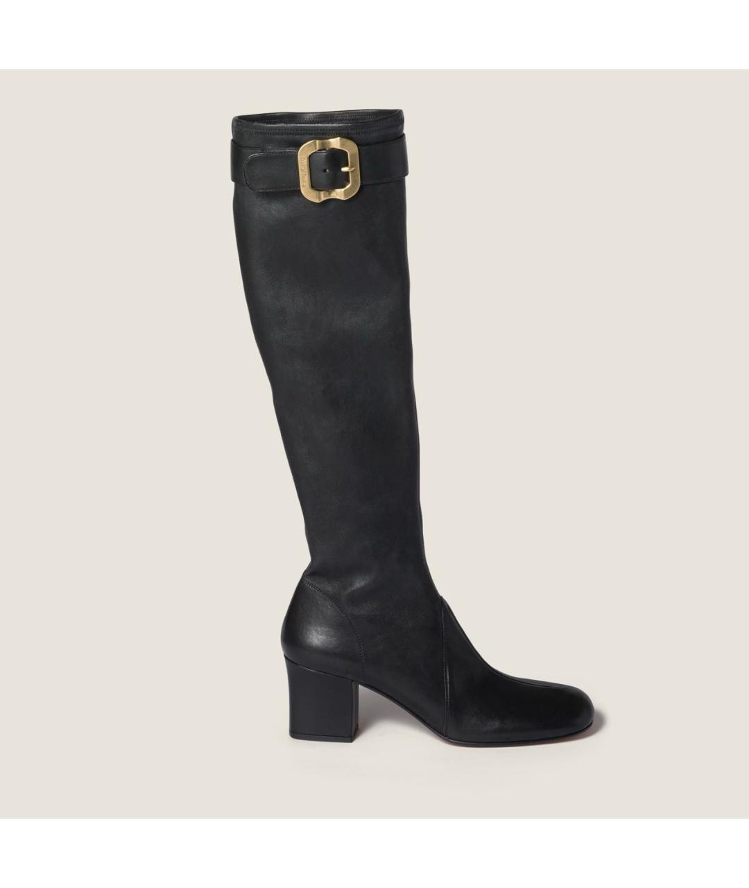 MIU MIU Черные кожаные сапоги, фото 6