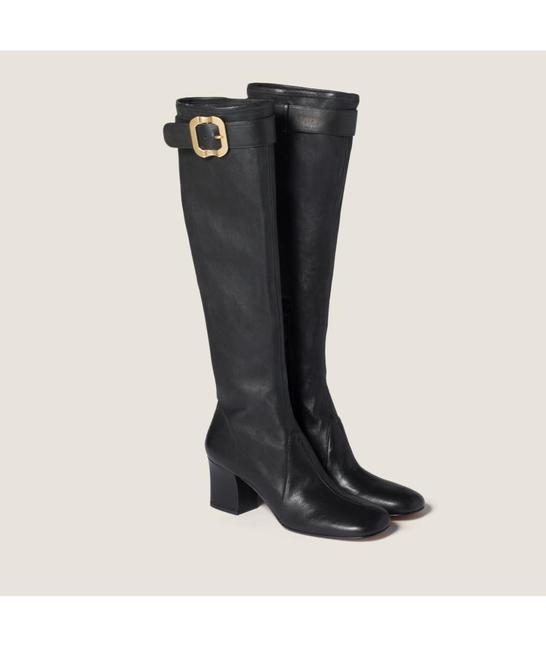 MIU MIU Черные кожаные сапоги, фото 2