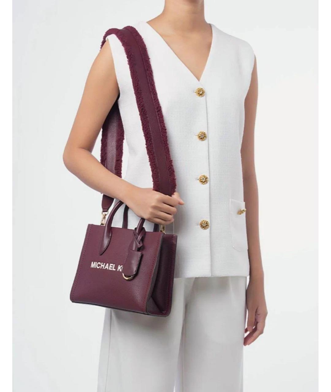 MICHAEL KORS Бордовая сумка тоут, фото 4