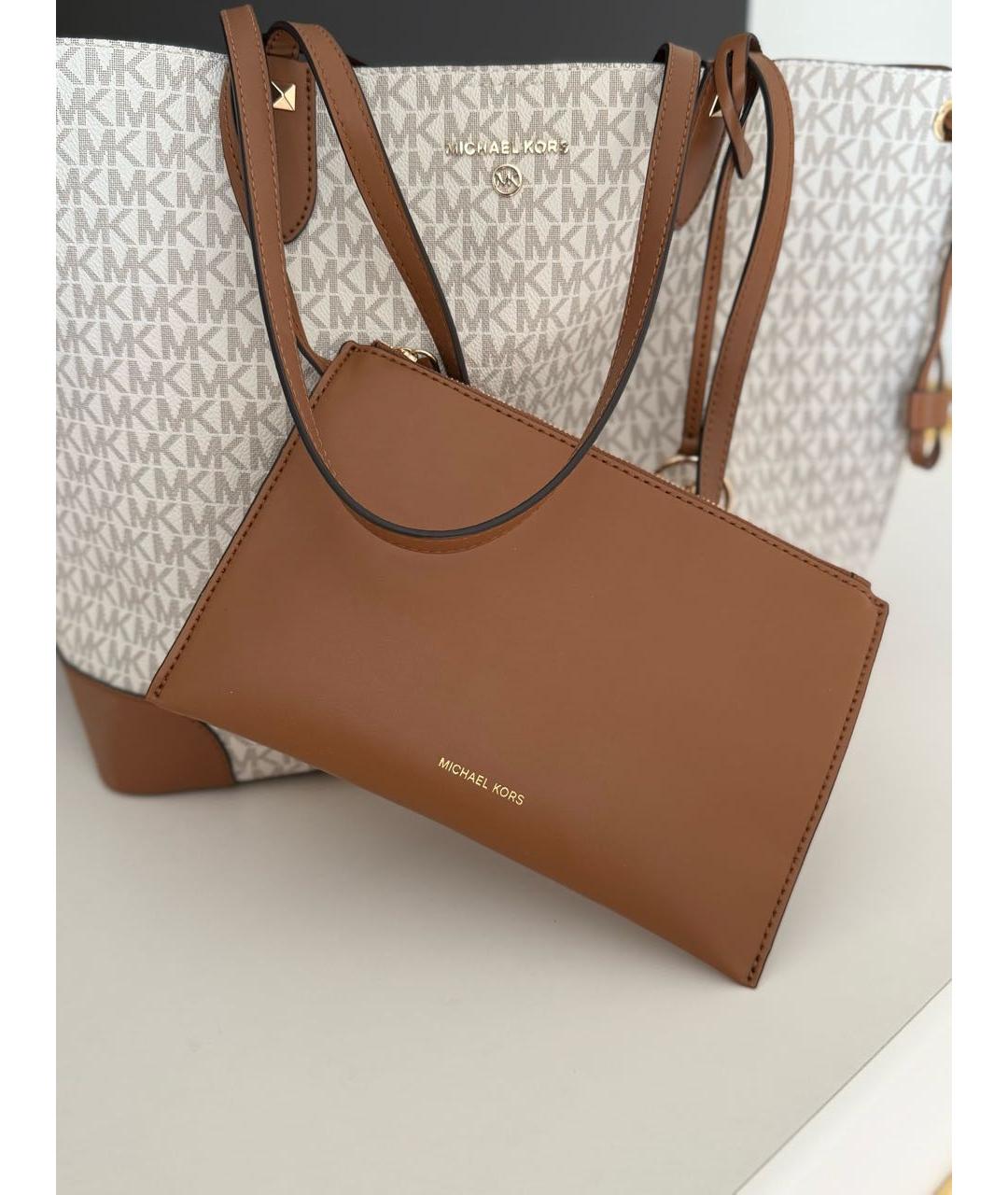 MICHAEL KORS Белая сумка тоут, фото 2