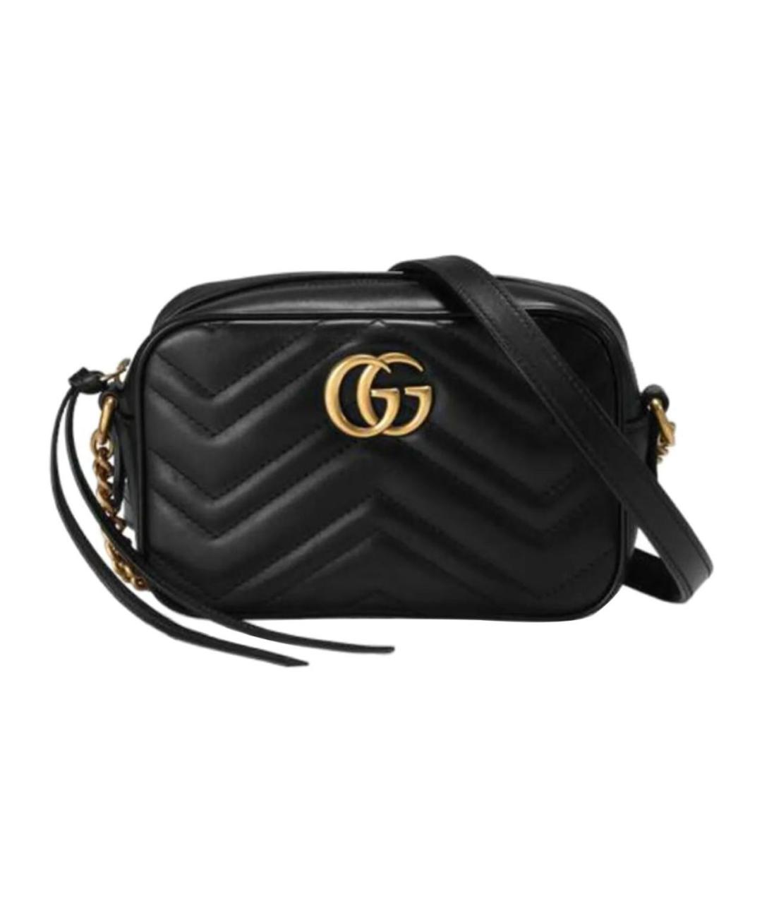 GUCCI Черная кожаная сумка через плечо, фото 5