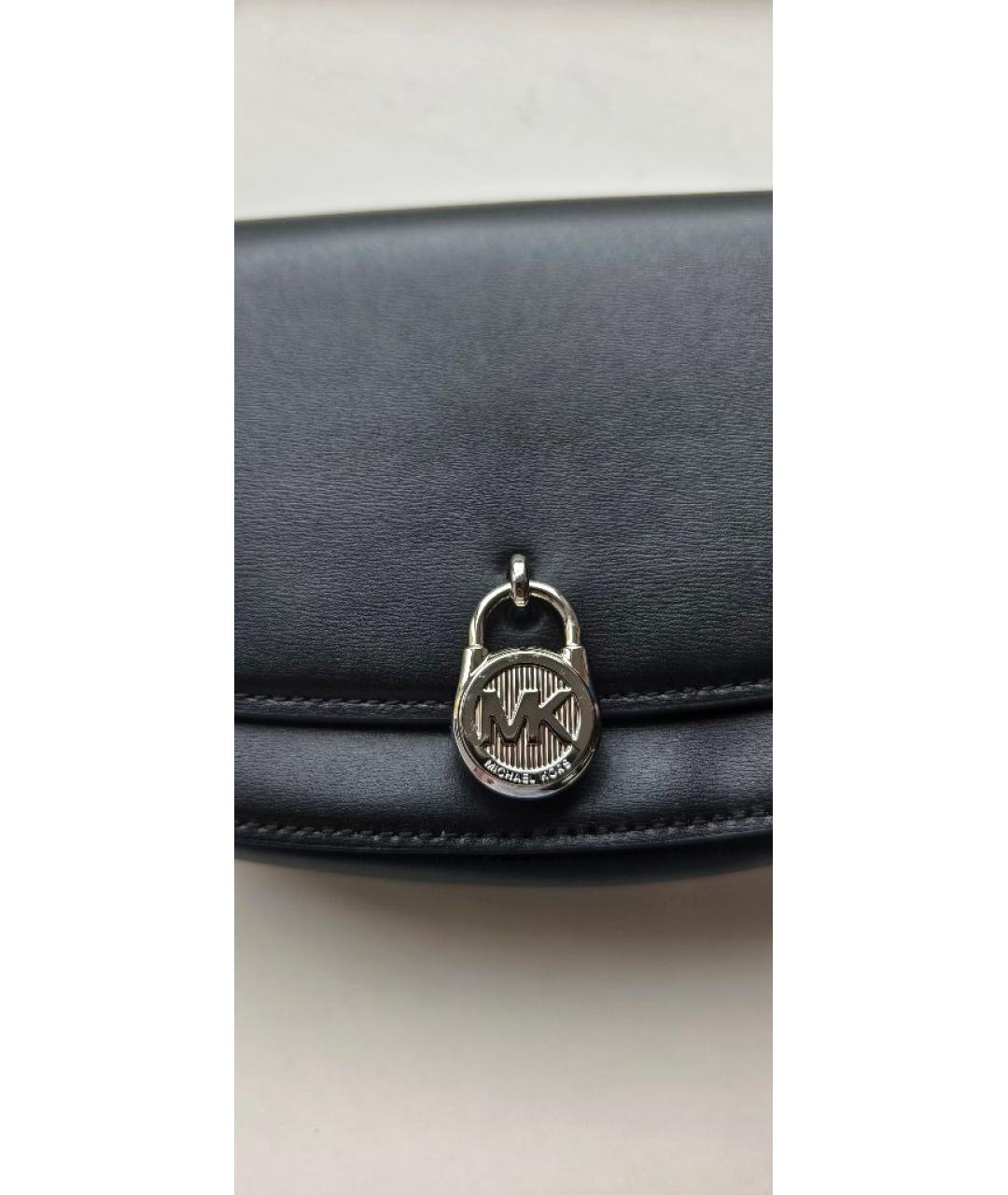 MICHAEL KORS Черная кожаная сумка через плечо, фото 2
