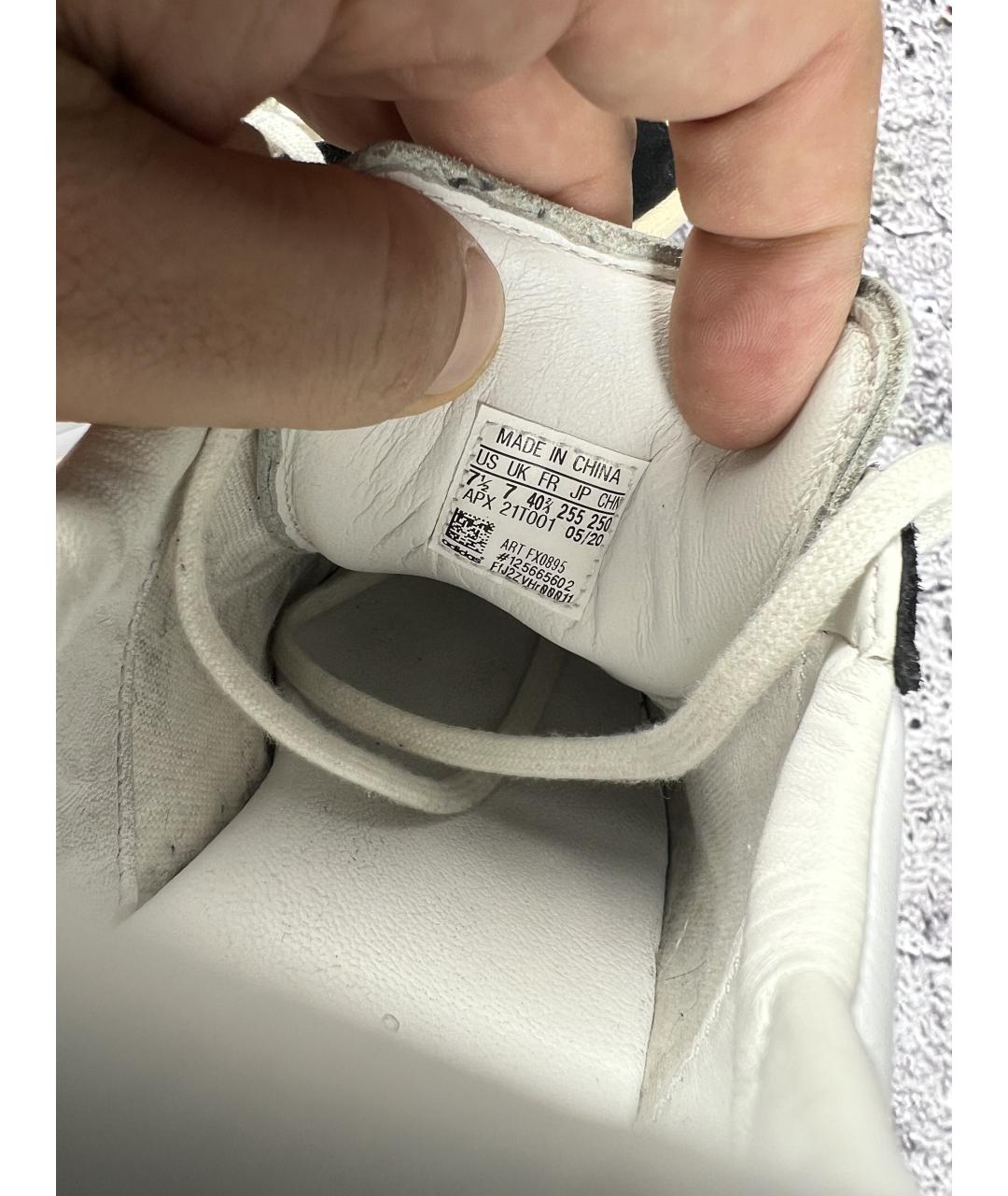 Y-3 Белые кожаные низкие кроссовки / кеды, фото 7