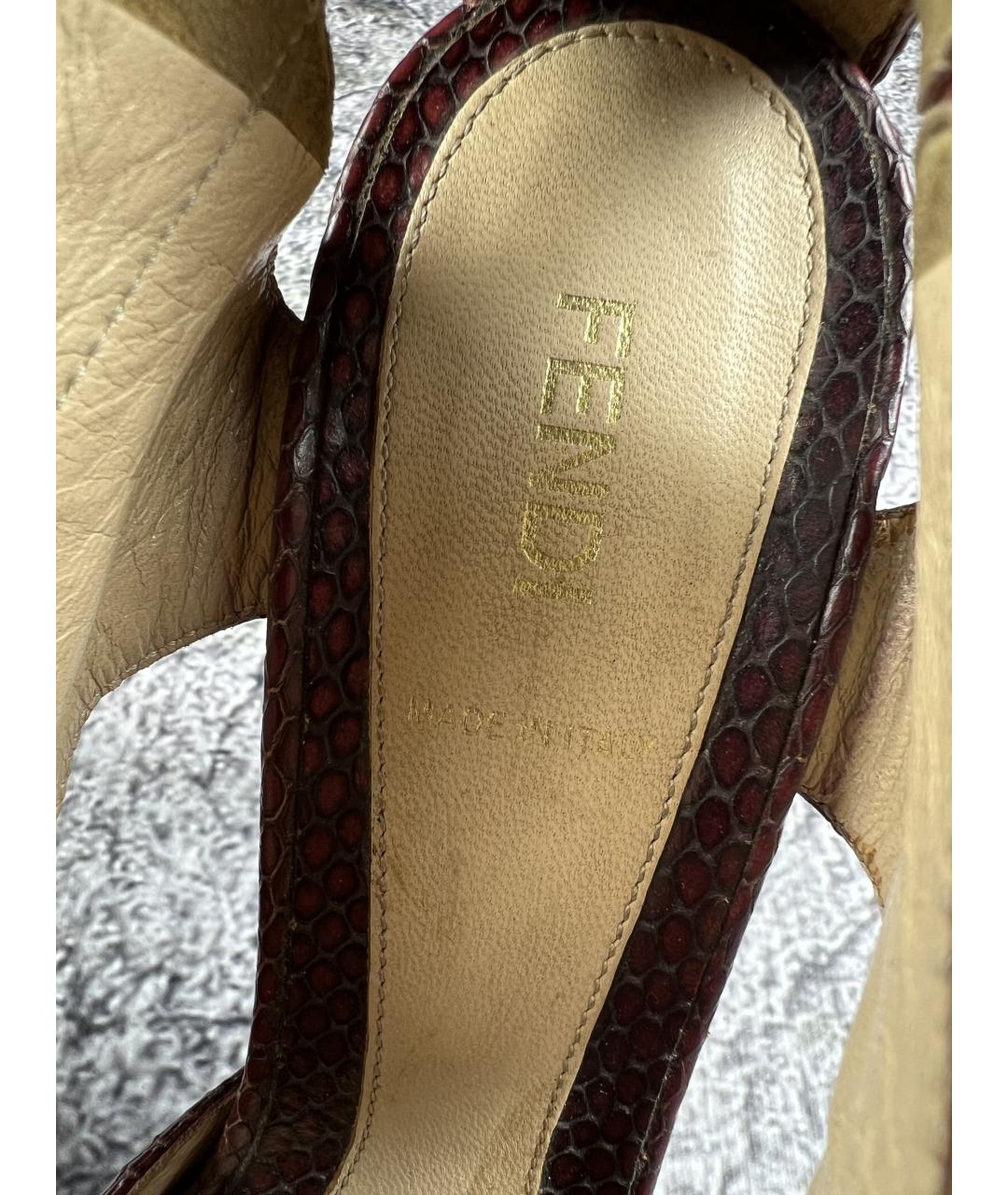 FENDI Коричневые кожаные туфли, фото 3