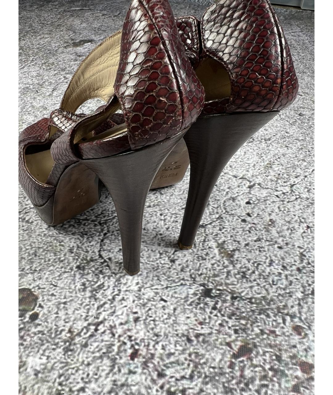 FENDI Коричневые кожаные туфли, фото 4