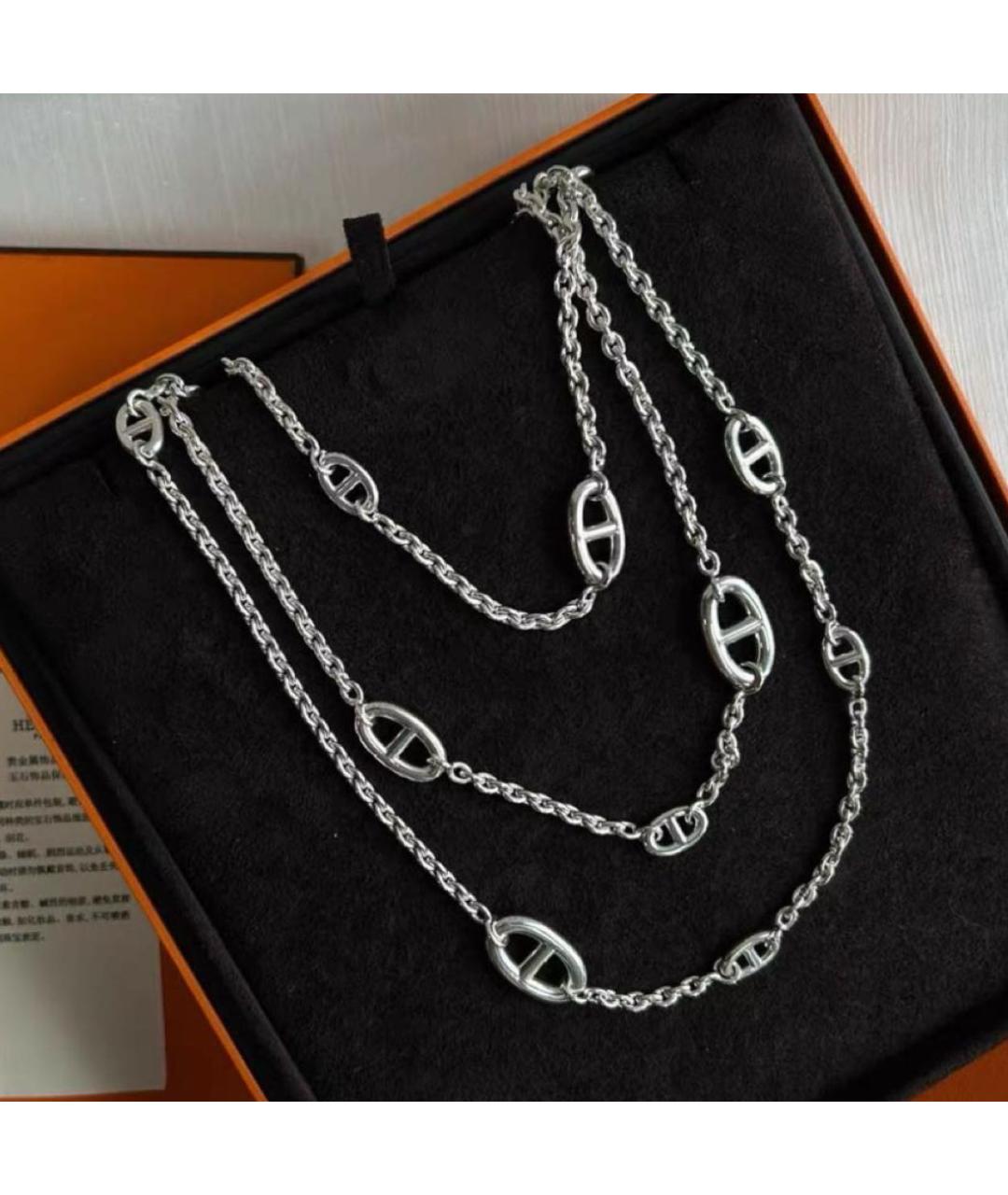 HERMES Серебряное серебряное колье, фото 3