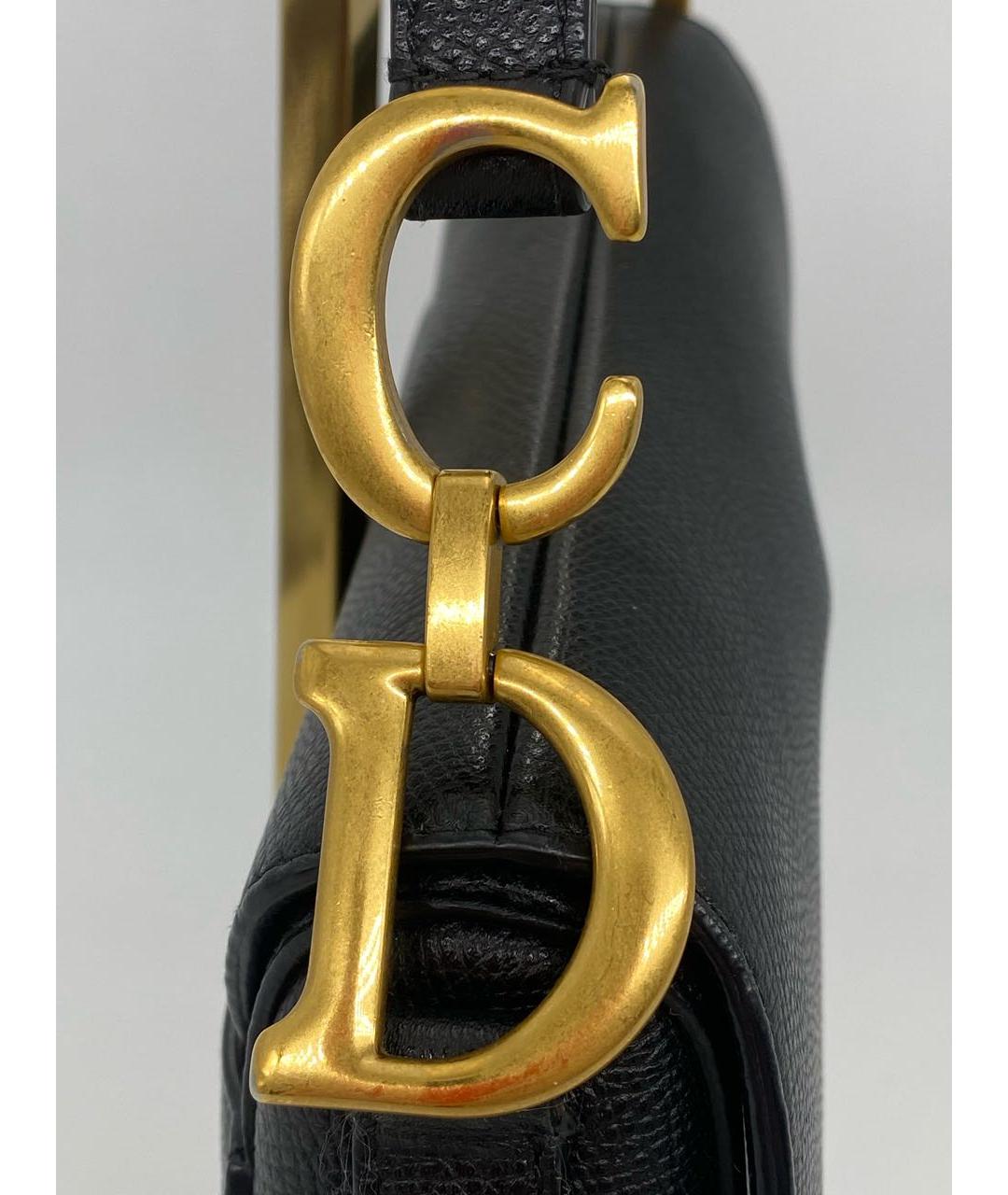 CHRISTIAN DIOR Черная кожаная сумка через плечо, фото 4