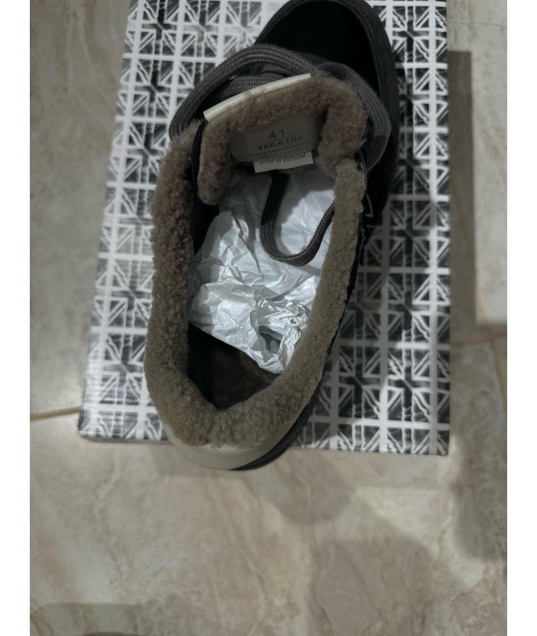 PREMIATA Антрацитовые кожаные кроссовки, фото 4