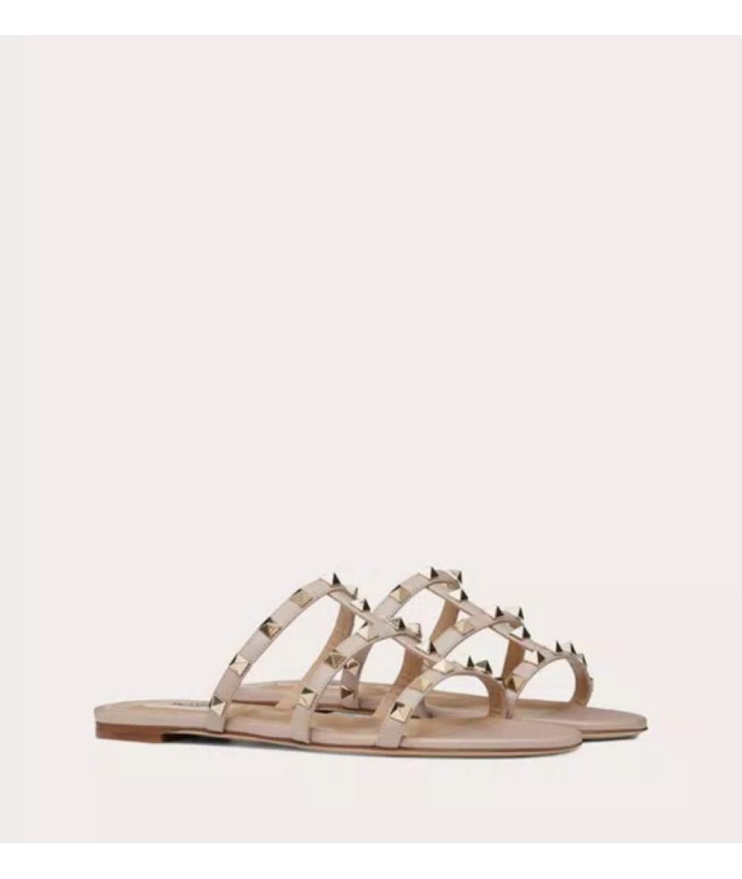 VALENTINO Бежевые кожаные сандалии, фото 6