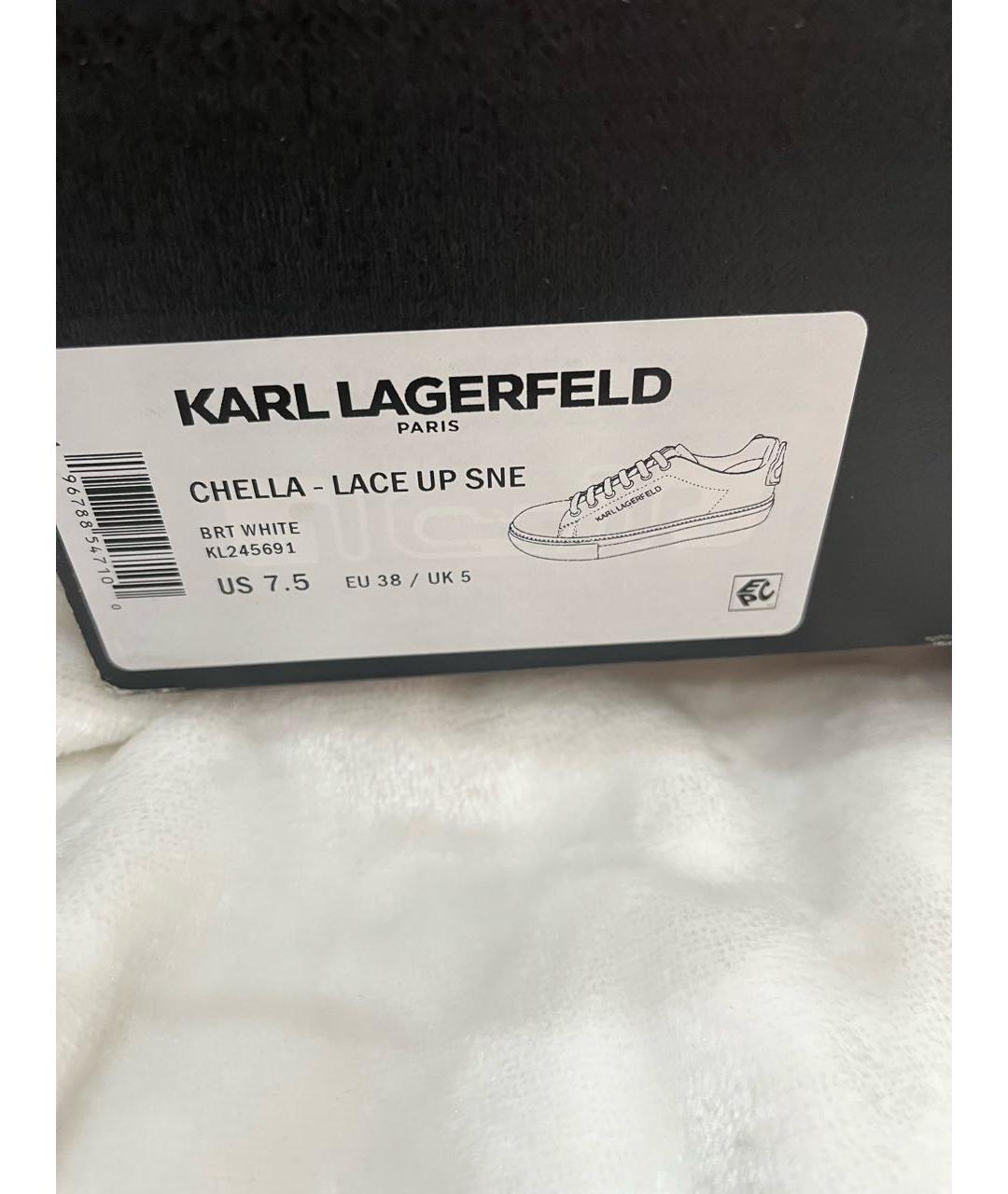 KARL LAGERFELD Белые кожаные кроссовки, фото 7