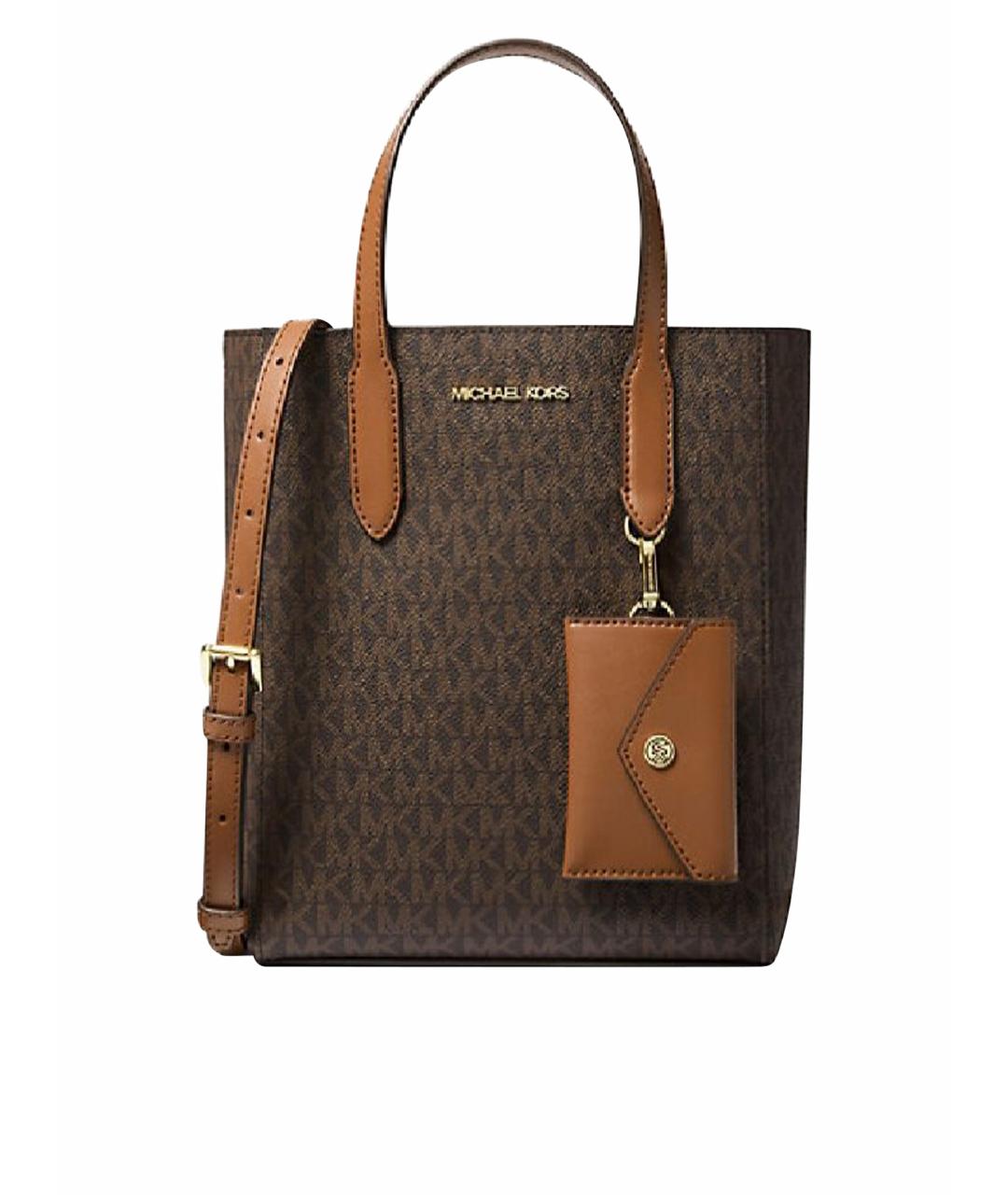 MICHAEL KORS Коричневая сумка с короткими ручками из искусственной кожи, фото 1
