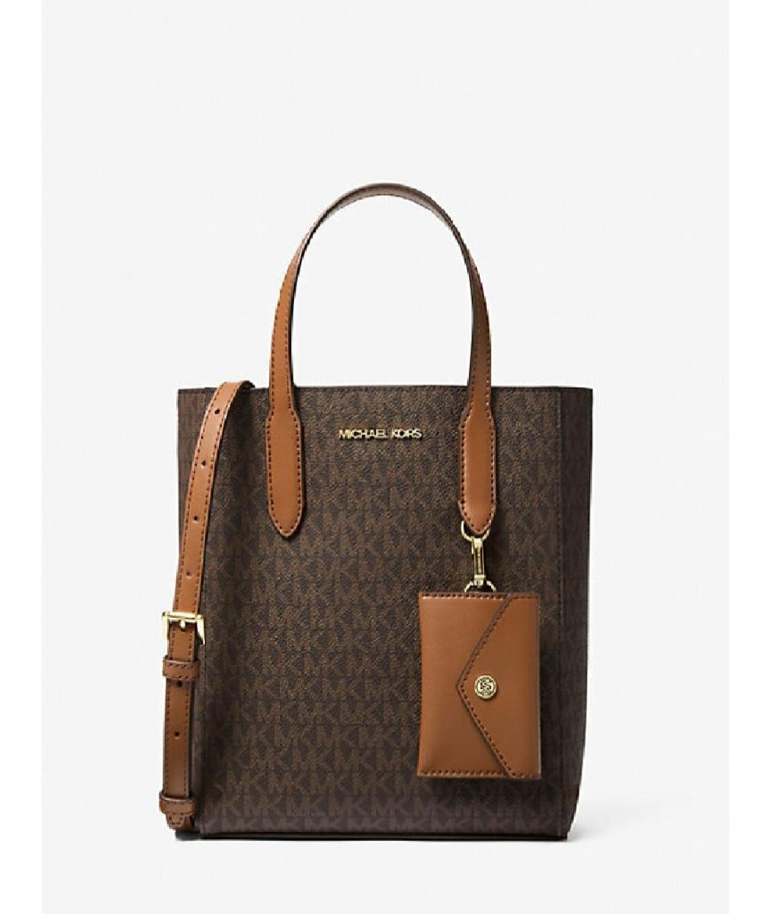 MICHAEL KORS Коричневая сумка с короткими ручками из искусственной кожи, фото 4