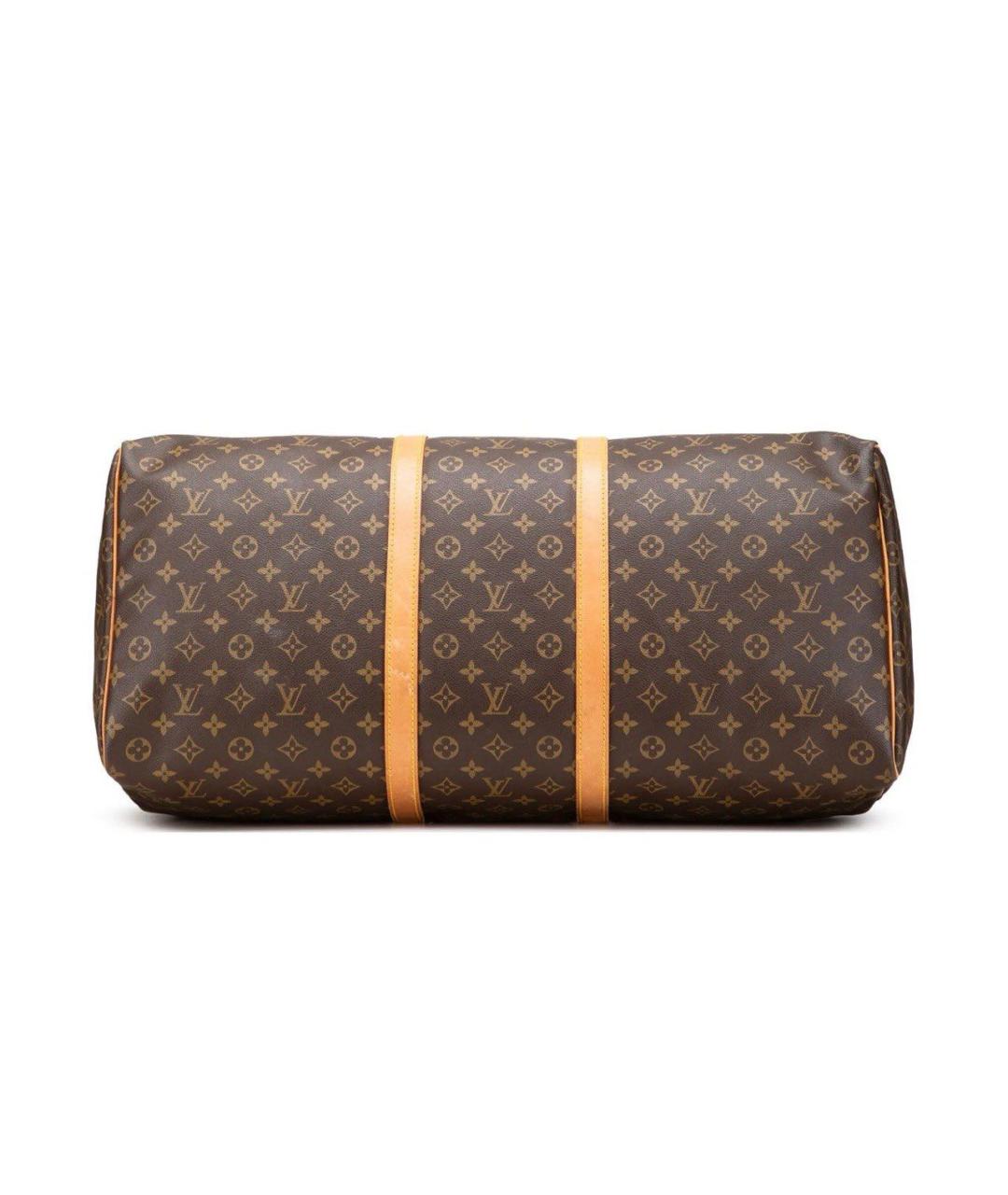 LOUIS VUITTON Коричневая кожаная дорожная/спортивная сумка, фото 3