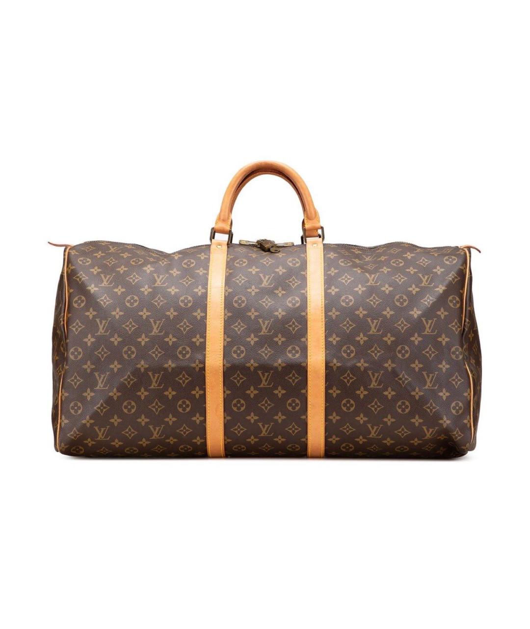LOUIS VUITTON Коричневая кожаная дорожная/спортивная сумка, фото 9