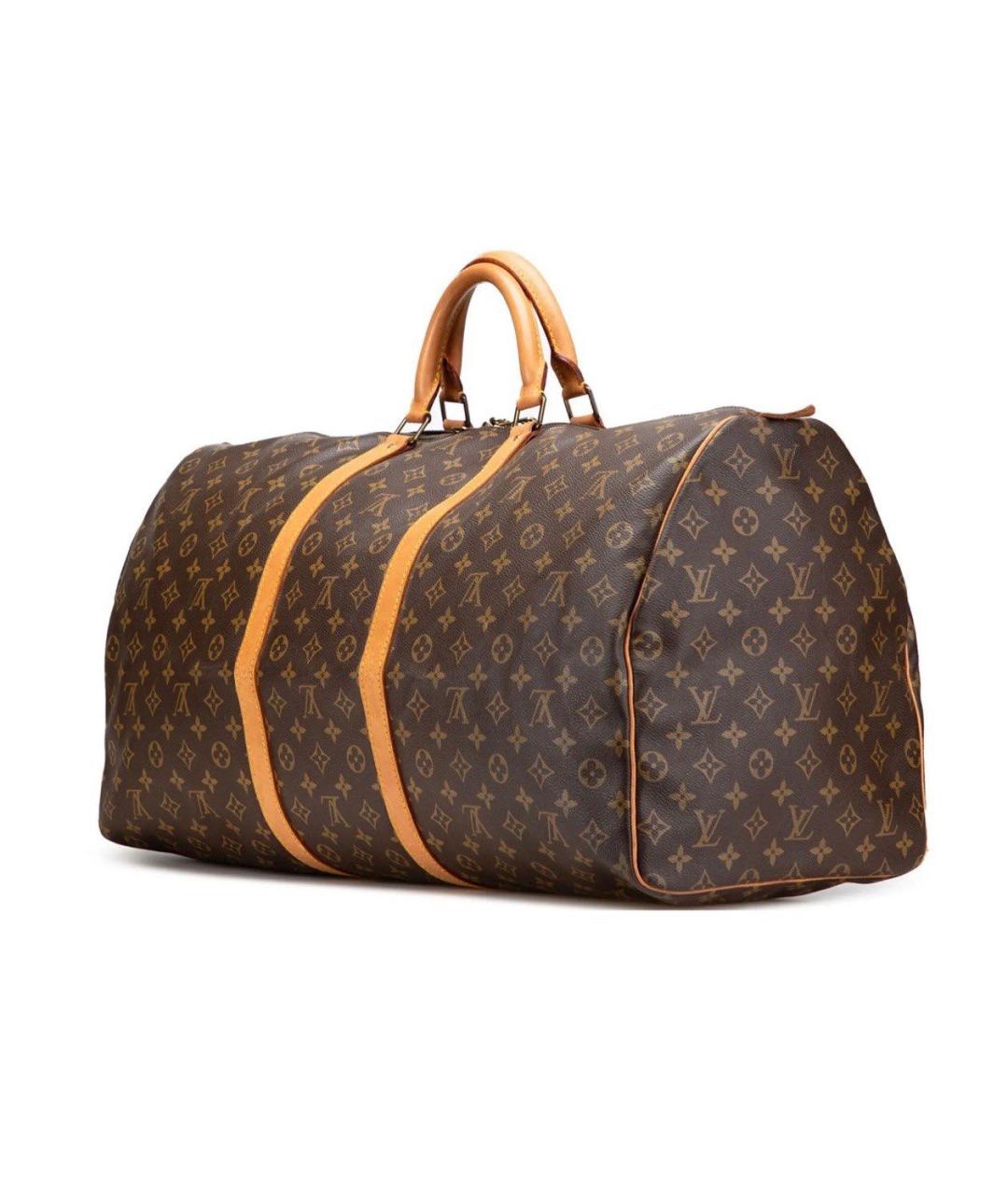 LOUIS VUITTON Коричневая кожаная дорожная/спортивная сумка, фото 2