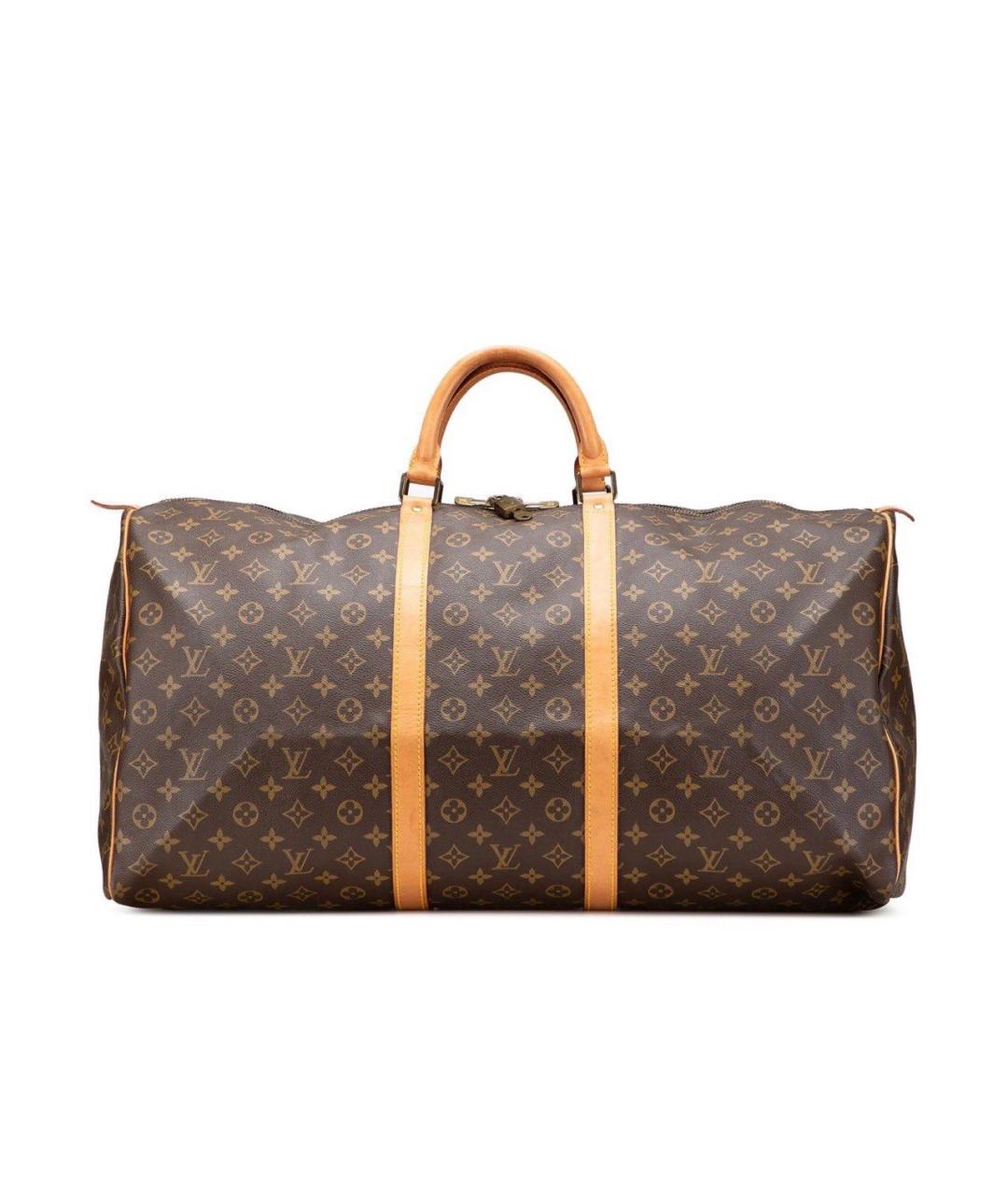 LOUIS VUITTON Коричневая кожаная дорожная/спортивная сумка, фото 5