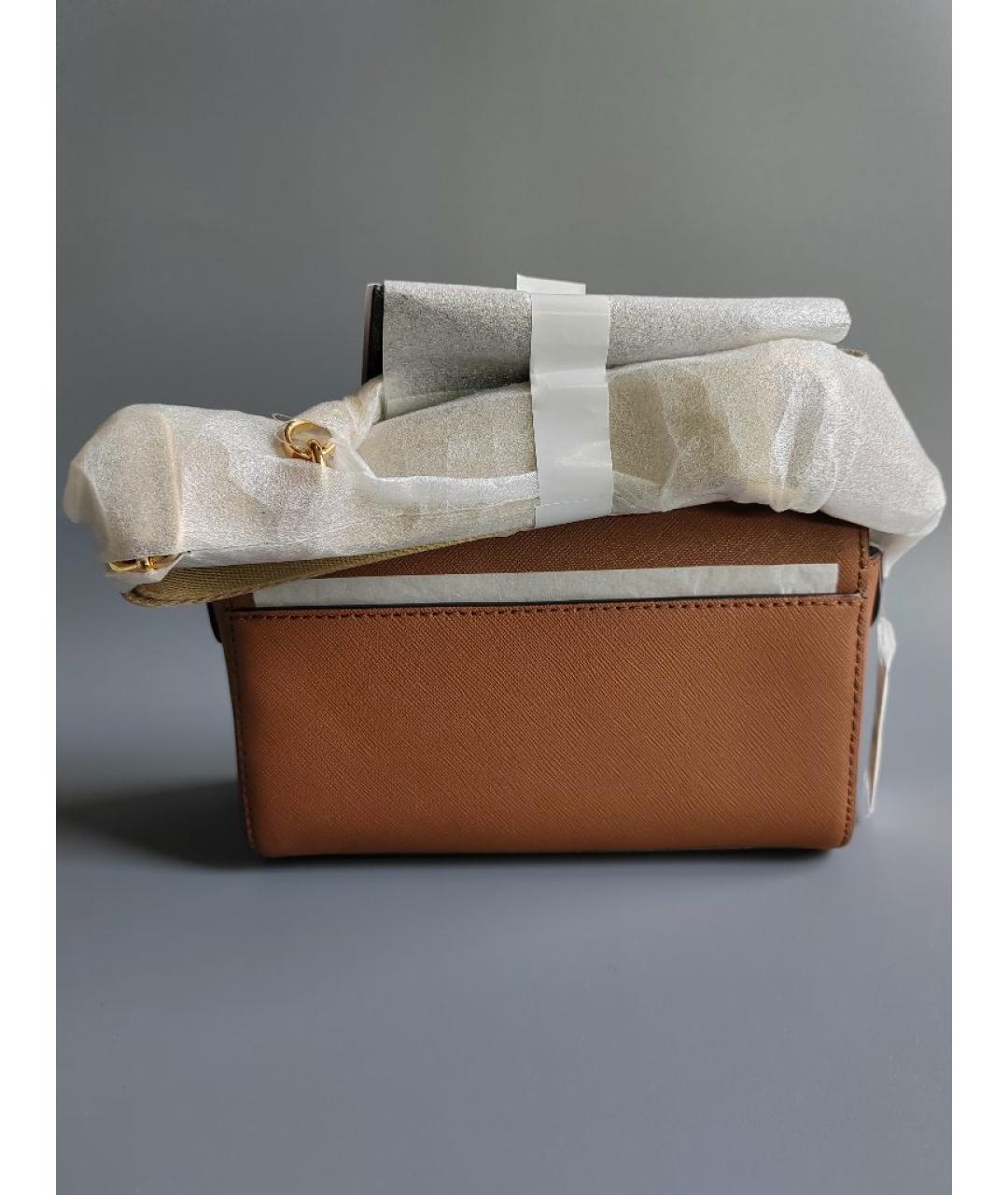 MICHAEL KORS Коричневая кожаная сумка через плечо, фото 7