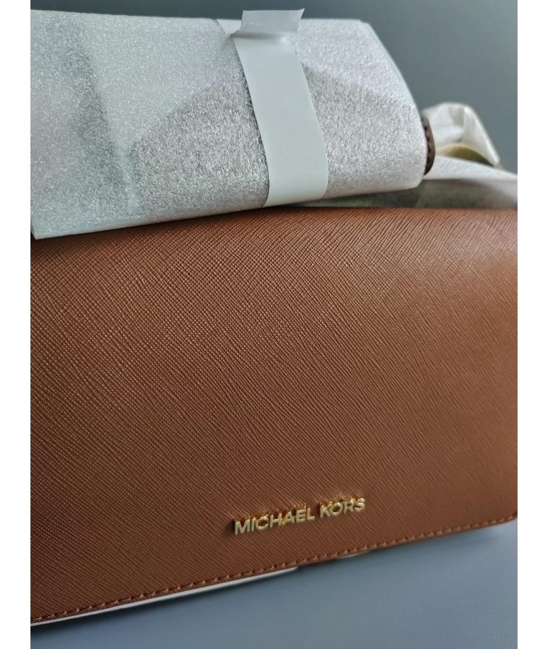 MICHAEL KORS Коричневая кожаная сумка через плечо, фото 5