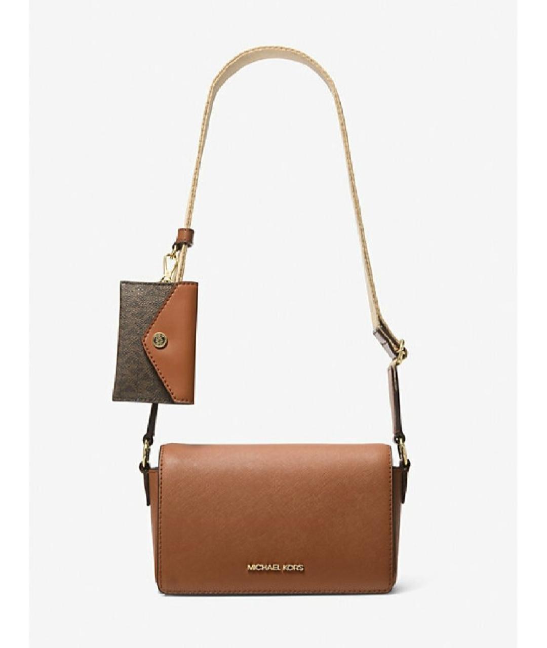 MICHAEL KORS Коричневая кожаная сумка через плечо, фото 4