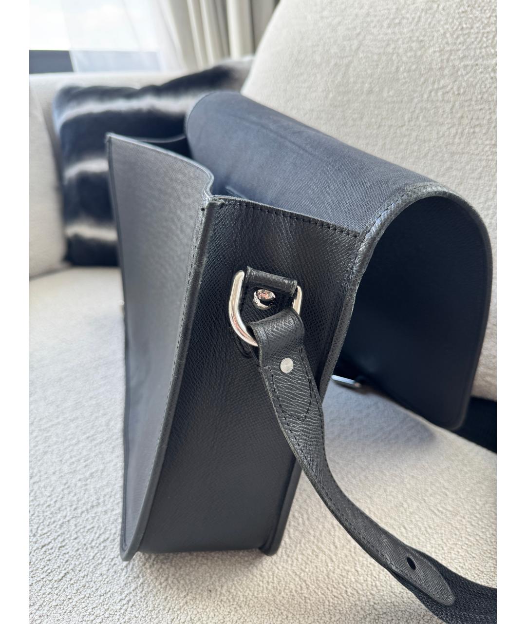 LOUIS VUITTON Темно-синяя кожаная сумка на плечо, фото 4