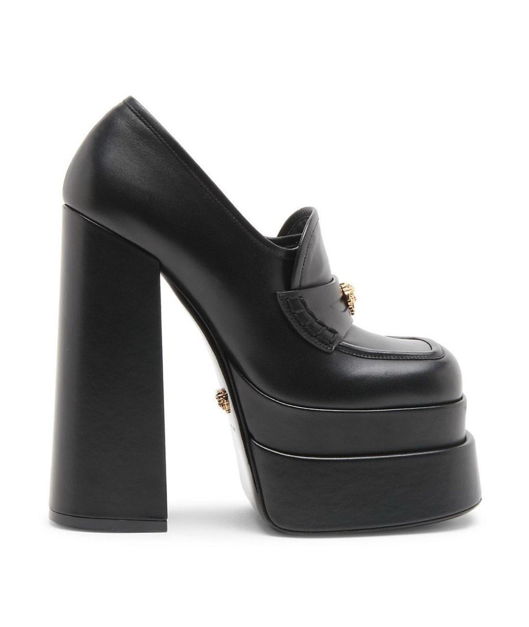 VERSACE Черные кожаные ботильоны, фото 1
