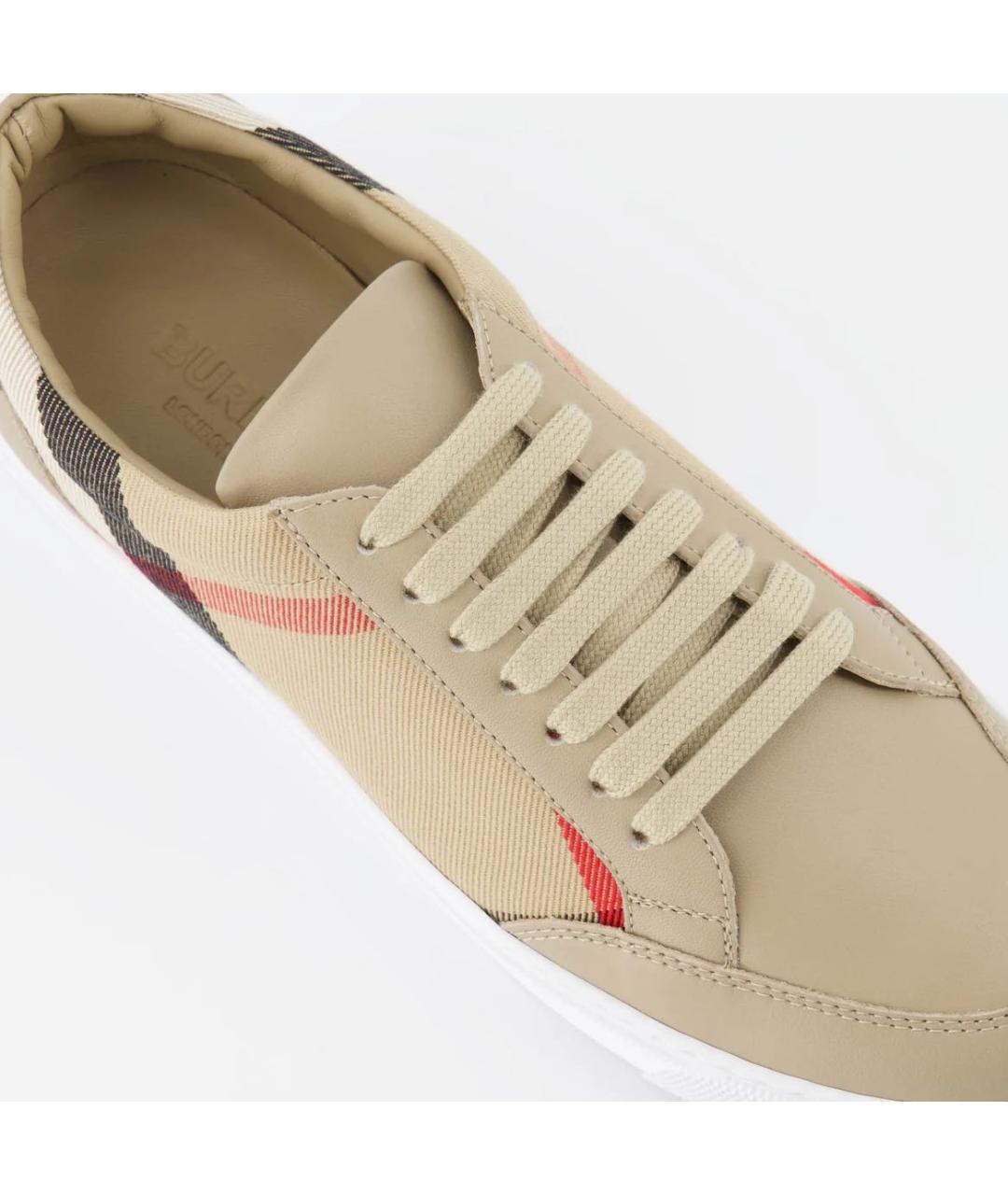 BURBERRY Бежевые кеды, фото 5