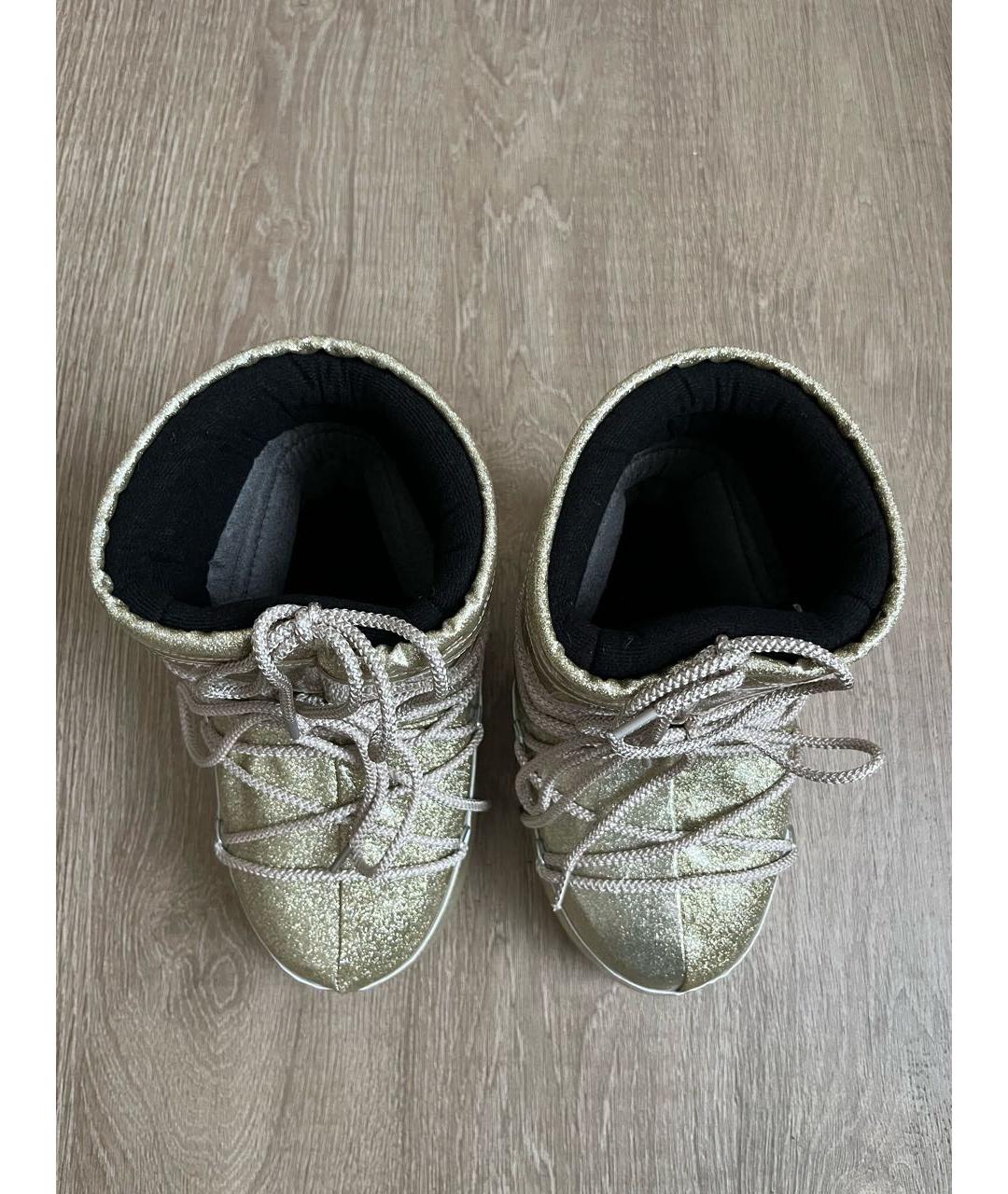 MOON BOOT Золотые ботинки, фото 4