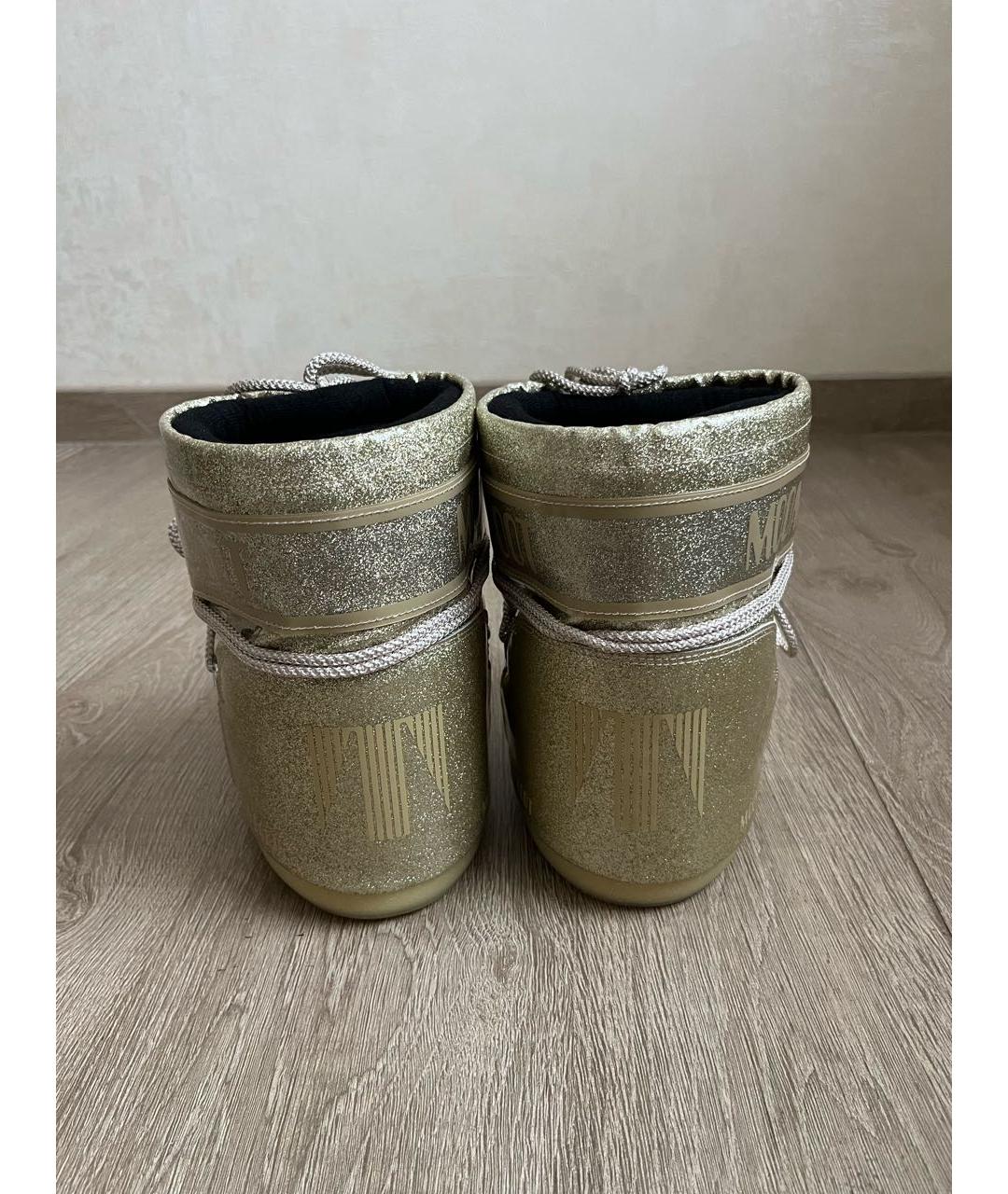 MOON BOOT Золотые ботинки, фото 3