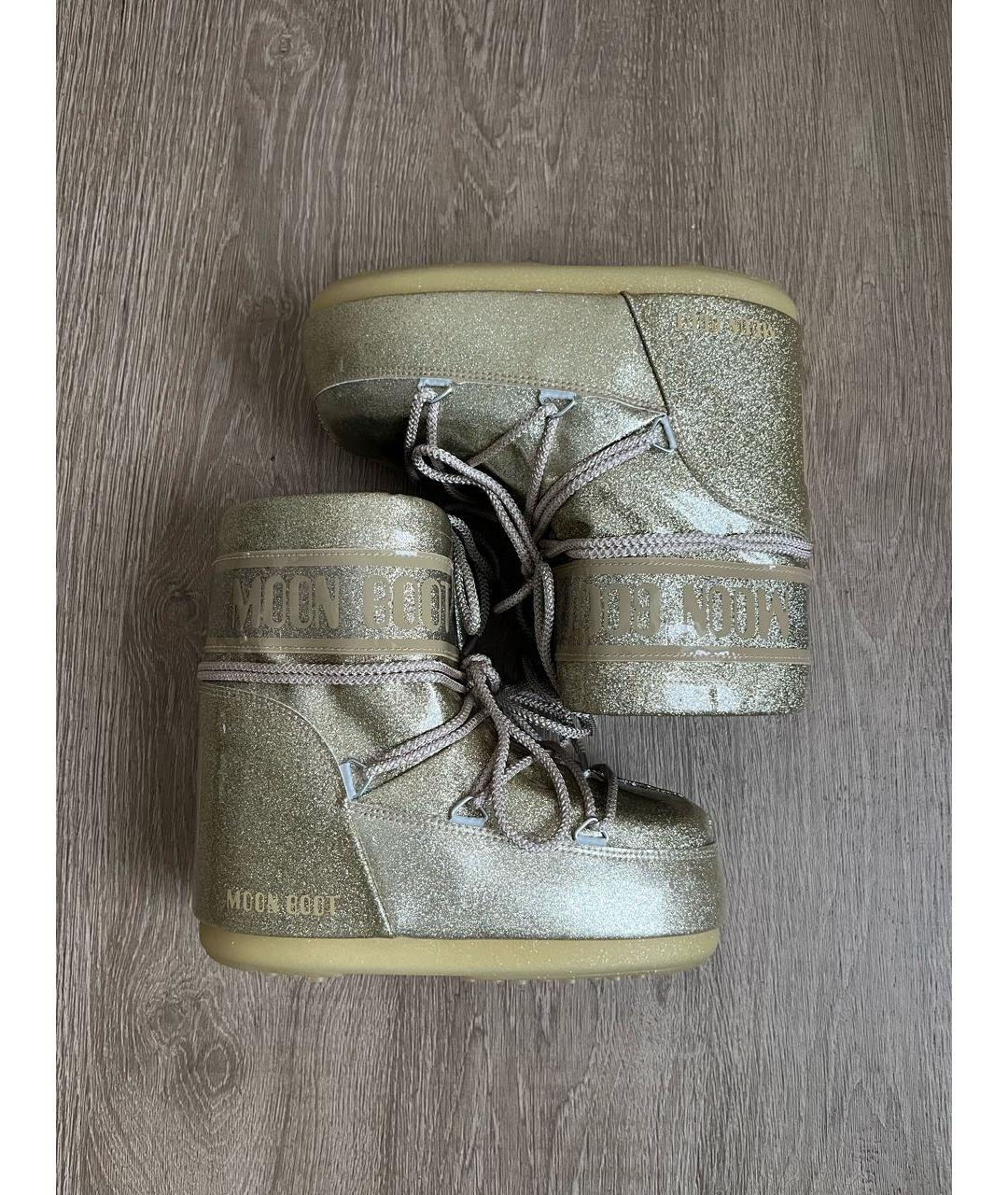 MOON BOOT Золотые ботинки, фото 2