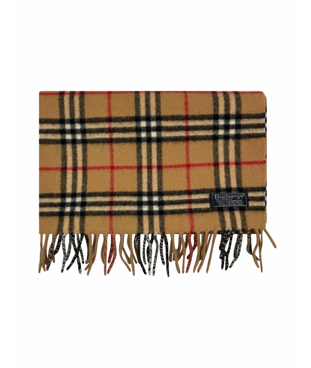 BURBERRY Бежевый кашемировый шарф, фото 1