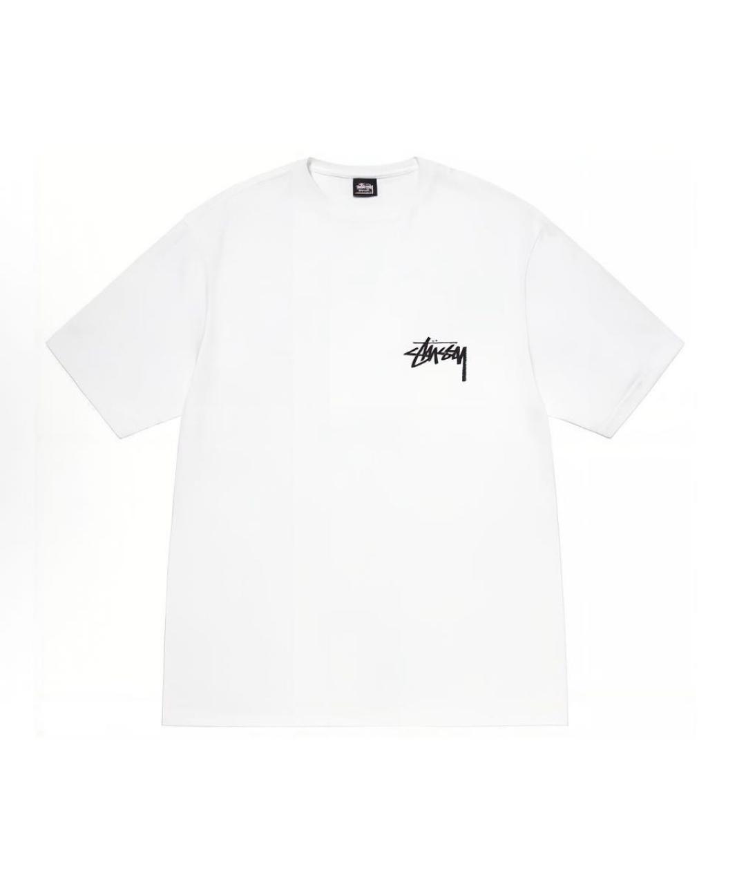 STUSSY Белая хлопковая футболка, фото 4
