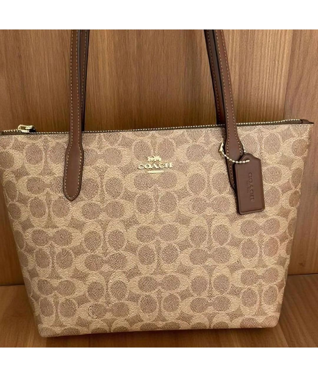COACH Коричневая сумка тоут, фото 3