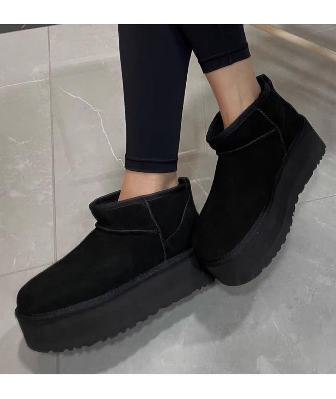 UGG AUSTRALIA Черные замшевые ботинки, фото 4