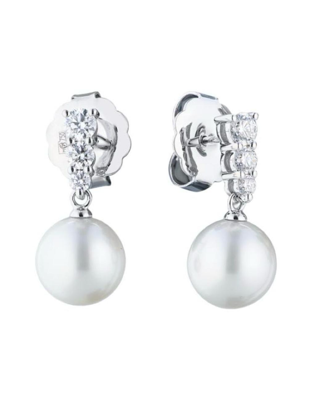 Mikimoto Белые серьги из белого золота, фото 2